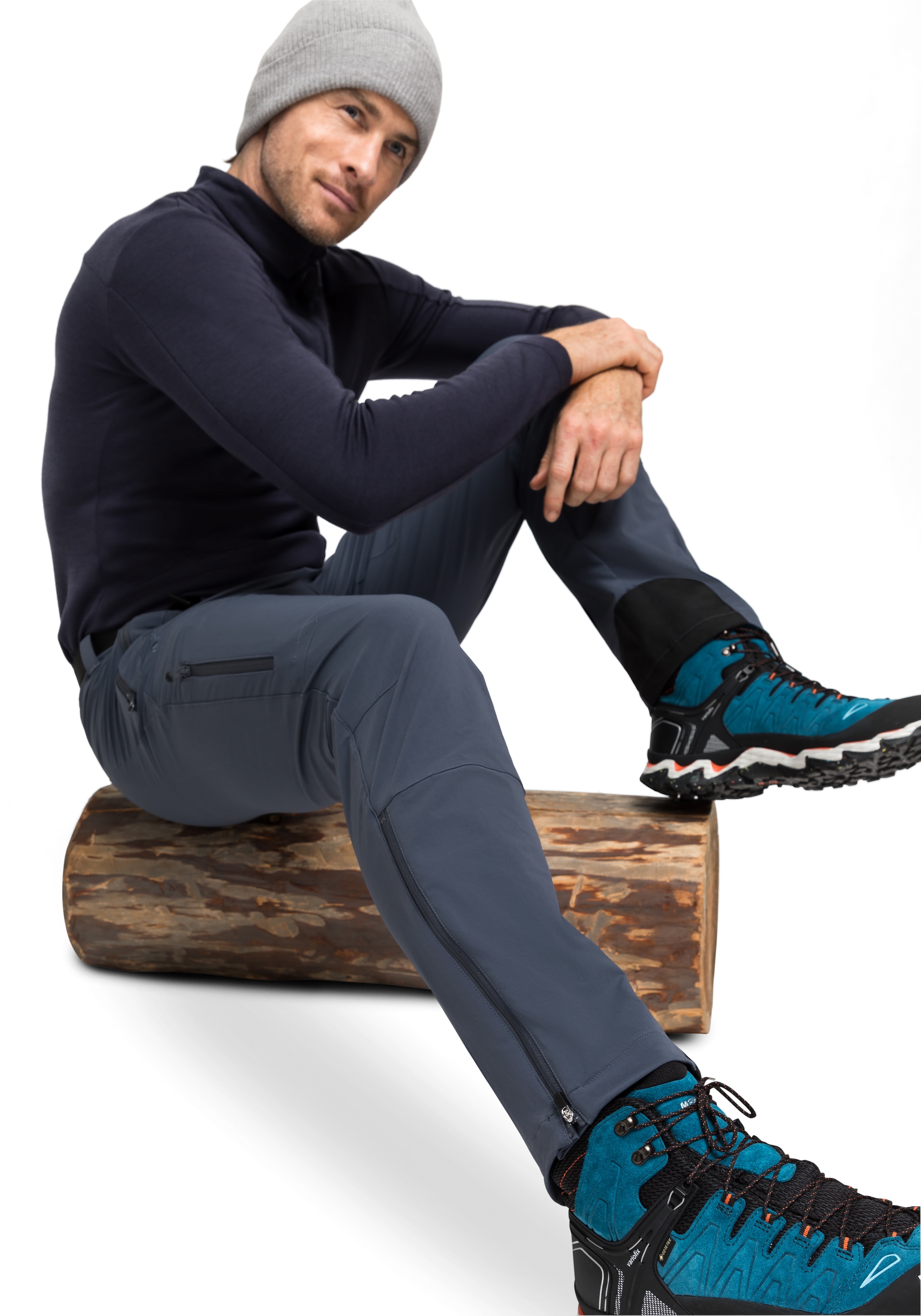 Maier Sports Funktionshose »Naturno«, Herren Outdoorhose, robuste Trekking-Hose, 3 Taschen und Gürtel