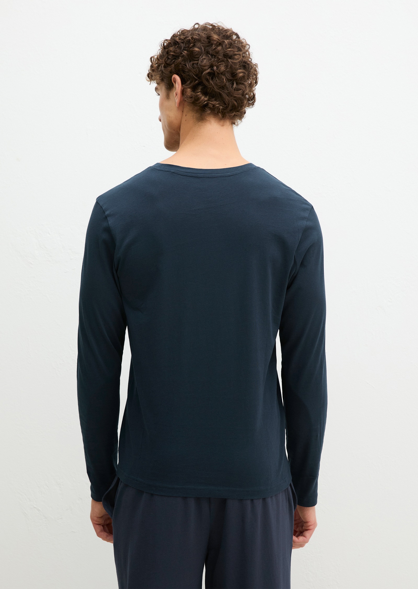 Marc O'Polo Pyjamaoberteil »Mix N Match Cotton« mit langen Ärmeln und Rundhalsausschnitt