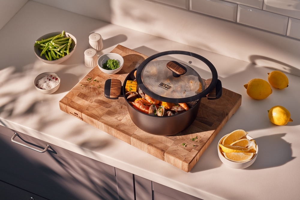 RESTO Kitchenware Kochtopf »Mon, Bratentopf antihaftbeschichtet und spülmaschinenfest« 2 Stk. tlg. Aluminium