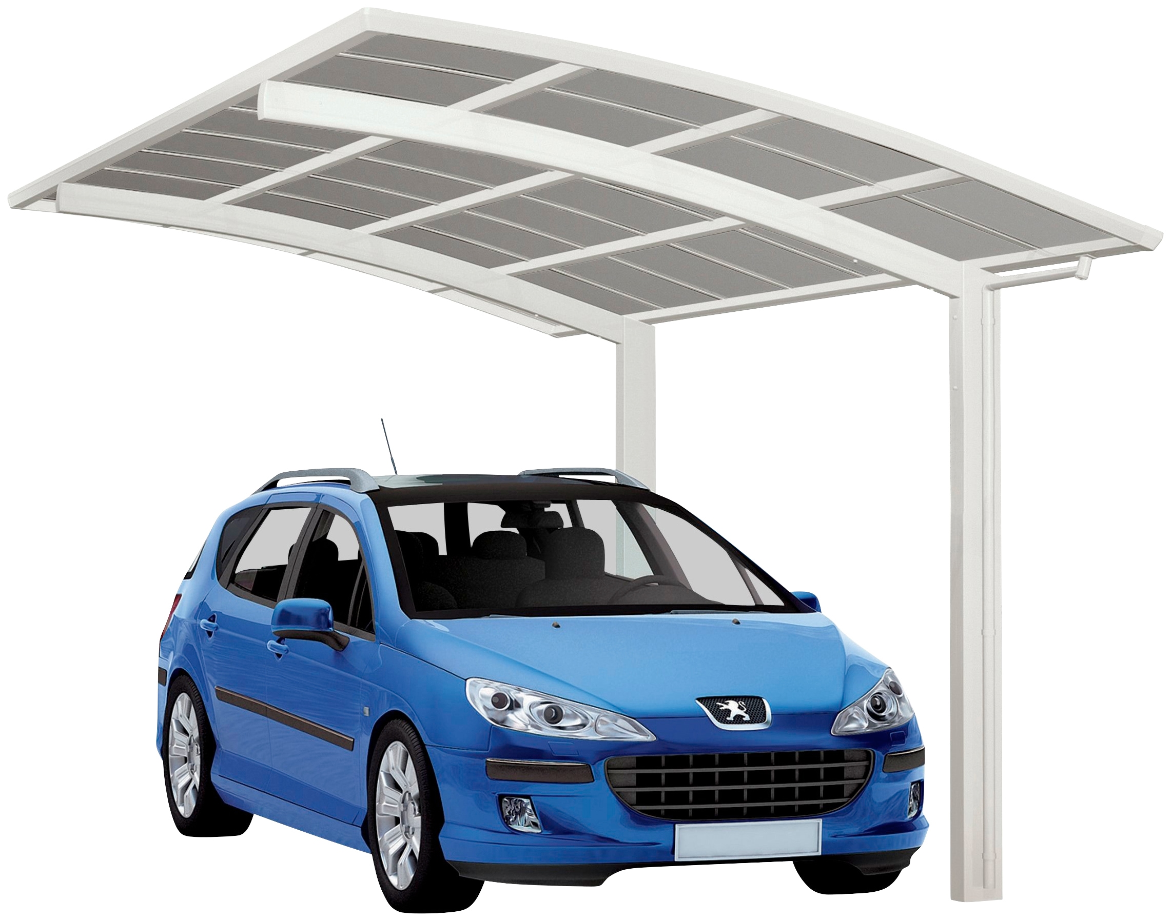 Einzelcarport »Portoforte Typ 80 Standard-Winterweiss«, Aluminium, 254 cm, weiß,...