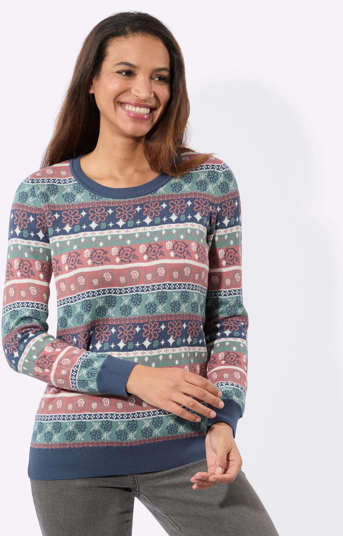 Inspirationen Strickpullover »Jacquard-Pullover«