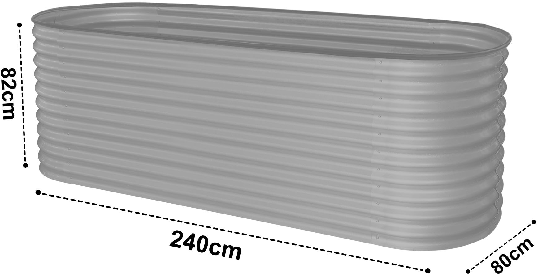 KONIFERA Hochbeet, BxTxH: 240x80x82 cm, aus verzinktem Stahl