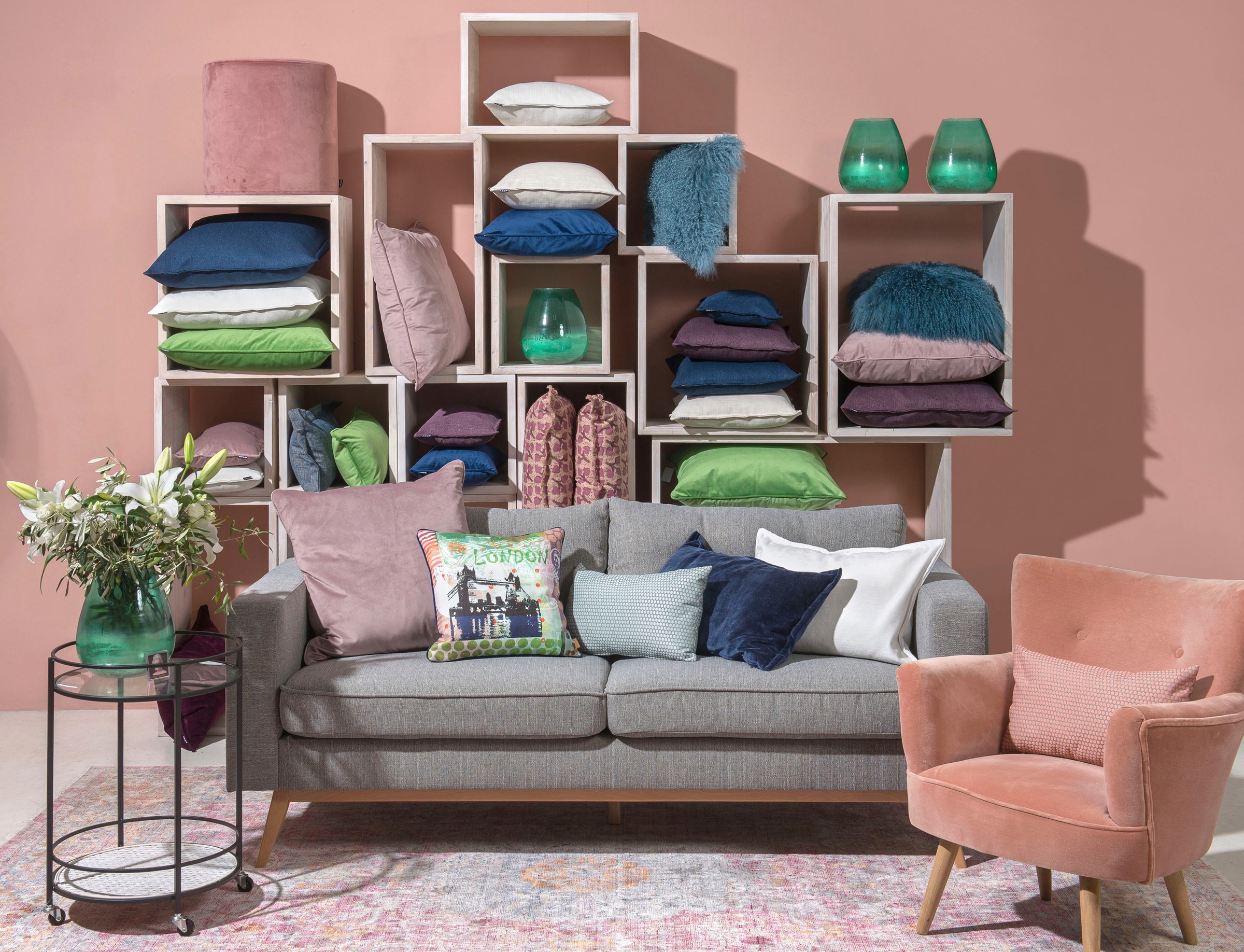 H.O.C.K. Dekokissen »Mali« einfarbig, Kissenhülle mit Füllung, 1 Stück