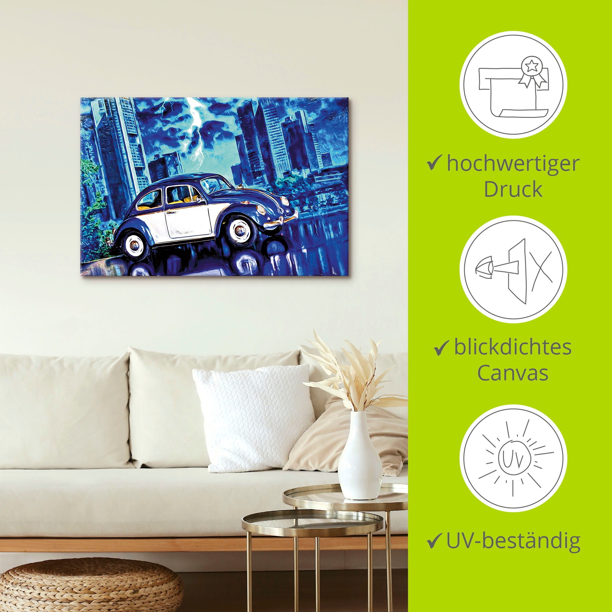 Artland Wandbild »Nachts«, Auto, (1 St.), als Alubild, Leinwandbild, Wandaufkleber oder Poster in versch. Größen