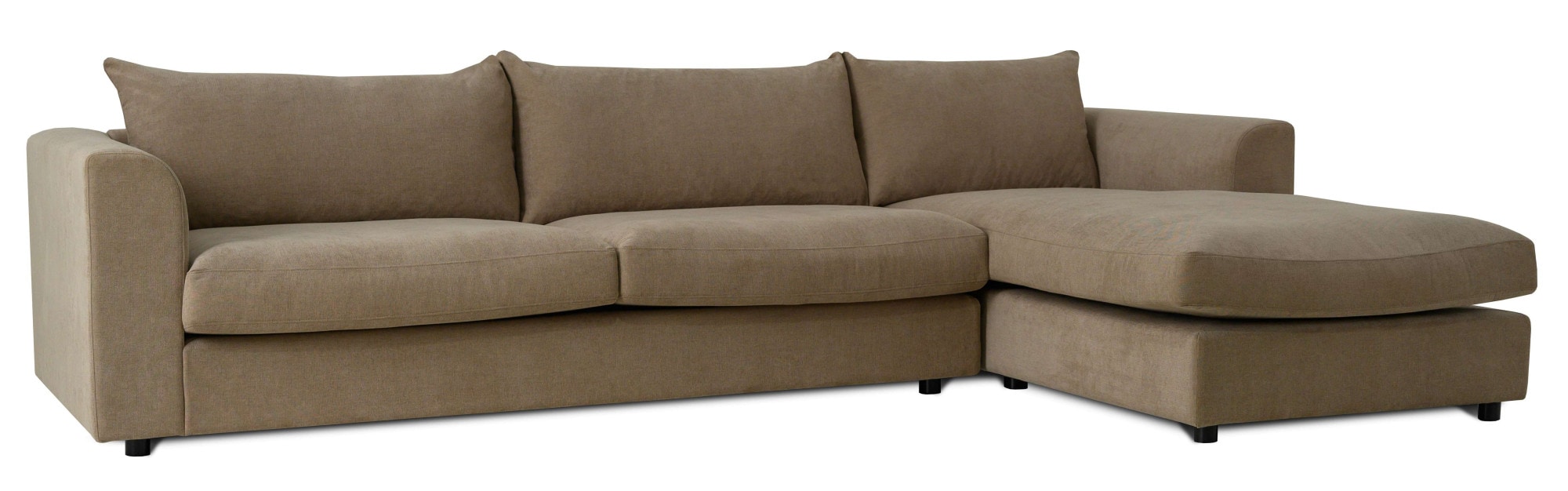 LeGer Home by Lena Gercke Ecksofa »Avelina«, (2 St.), Breite 297 cm, in Cord- und Chenille- Stoff, Rückenkissen mit Federn