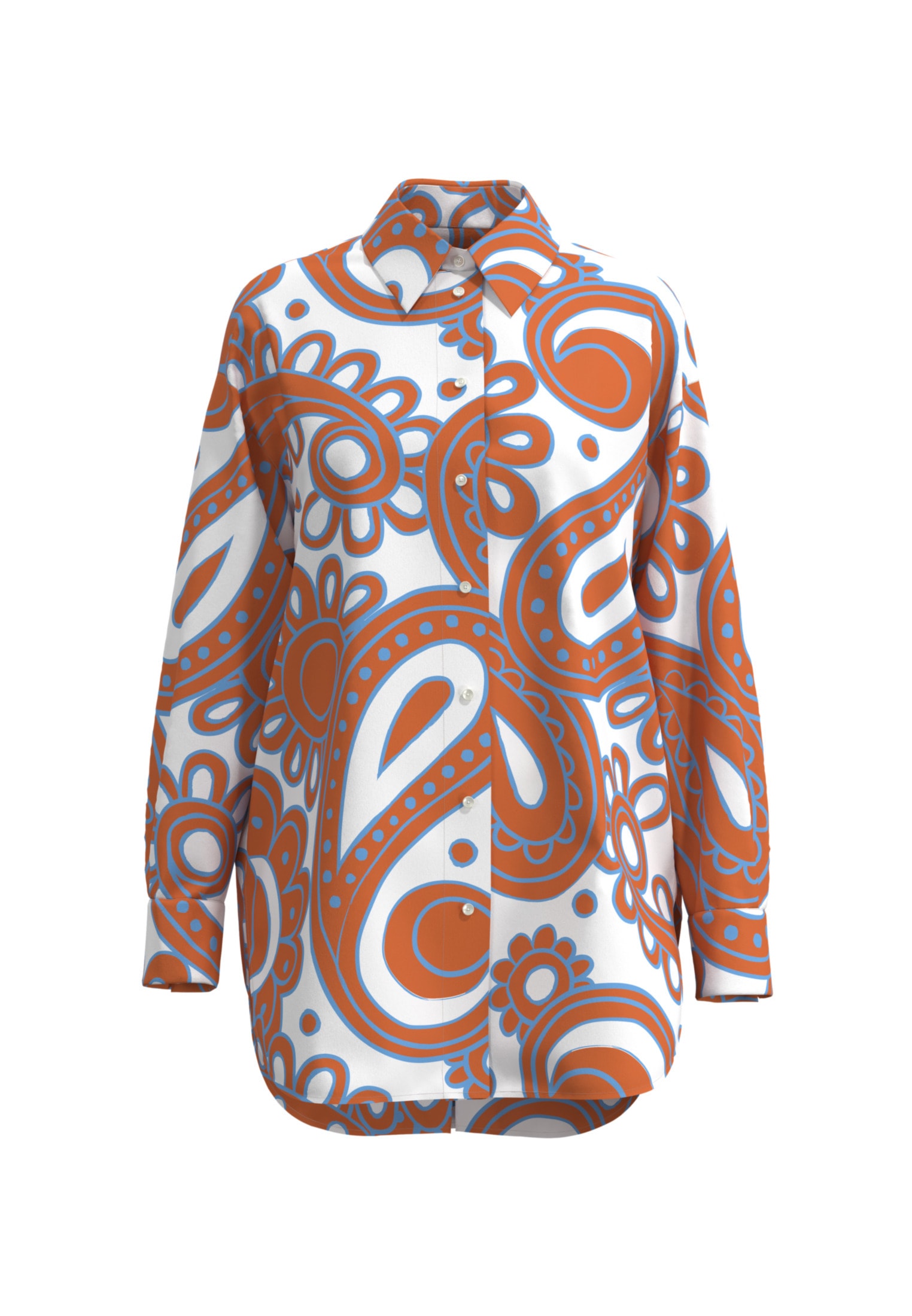 seidensticker Longbluse »Schwarze Rose«, Langarm Kragen Paisley