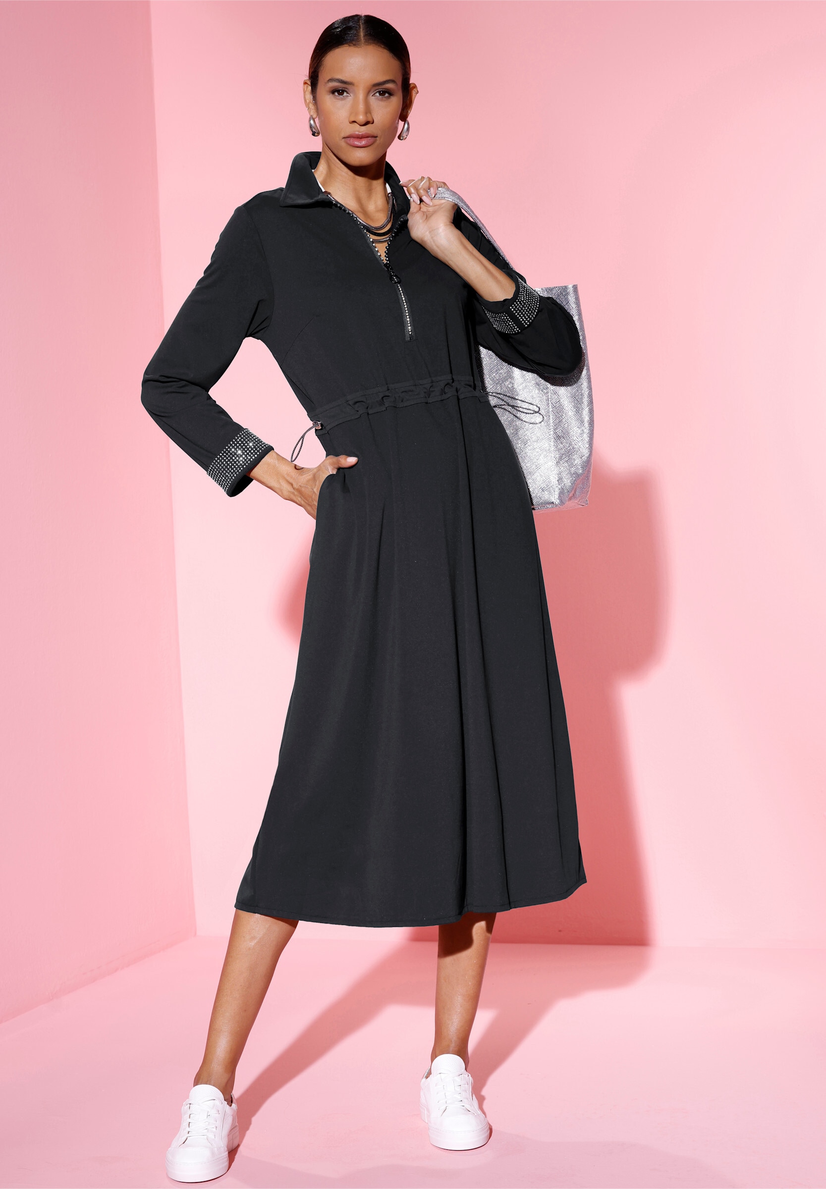 creation L Polokleid »Jersey-Kleid Polokleid mit Weitenregulierung auf Taillenhöhe«