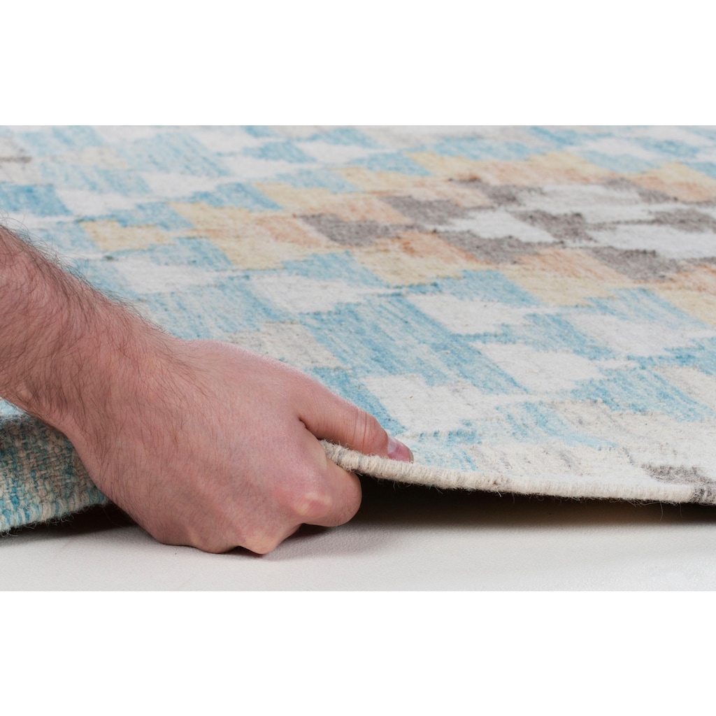 TOM TAILOR HOME Teppich »Check Kelim«, rechteckig, handgewebt, mit Fransen, Boho-Style