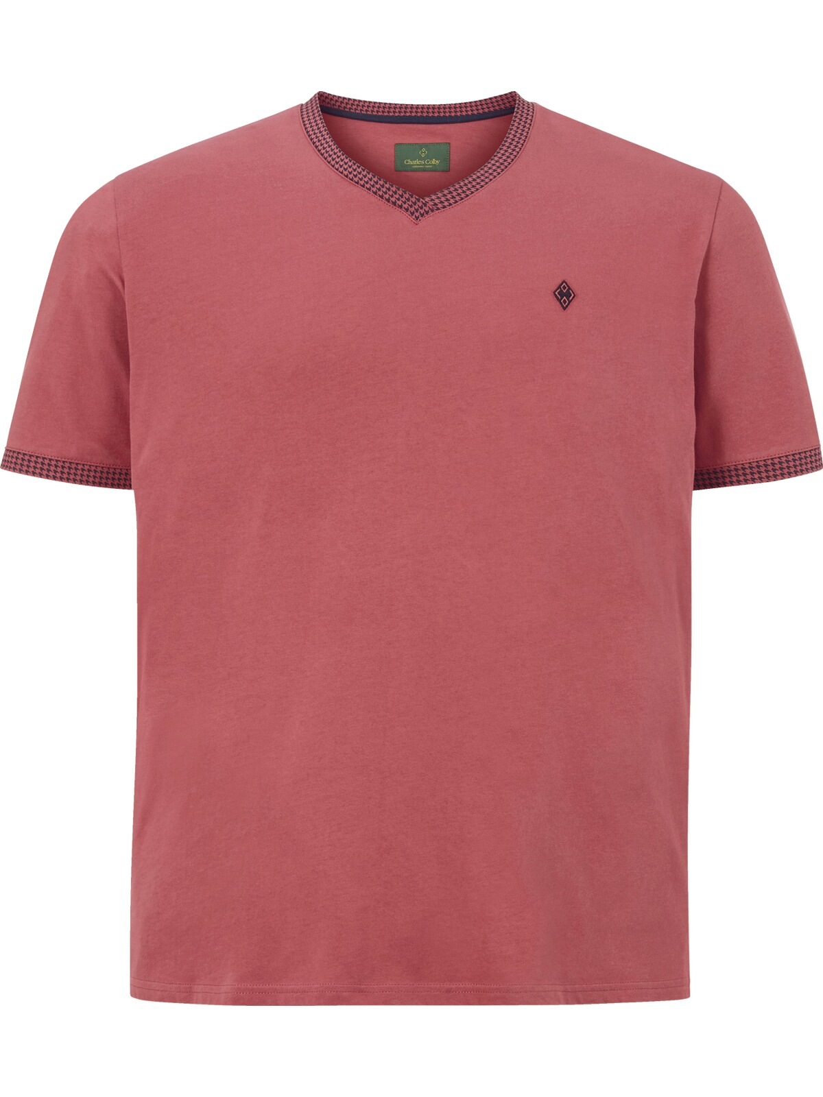 Charles Colby V-Shirt »T-Shirt EARL BERKANT«, (1 tlg.), mit Hahnentritt-Muster