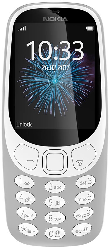 Nokia Handy »3310«, hellgrau, 6,1 cm/2,4 Zoll, 16 GB Speicherplatz, 2 MP Kamera