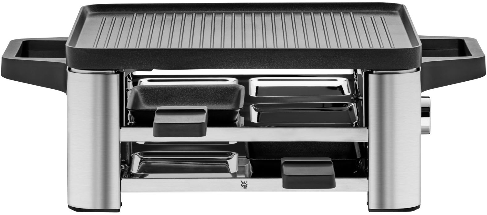 WMF Raclette »LONO«, 4 St. Raclettepfännchen, 870 W, LED-Beleuchtung, Aufbewahrungsfach für unbenutzte Pfännchen