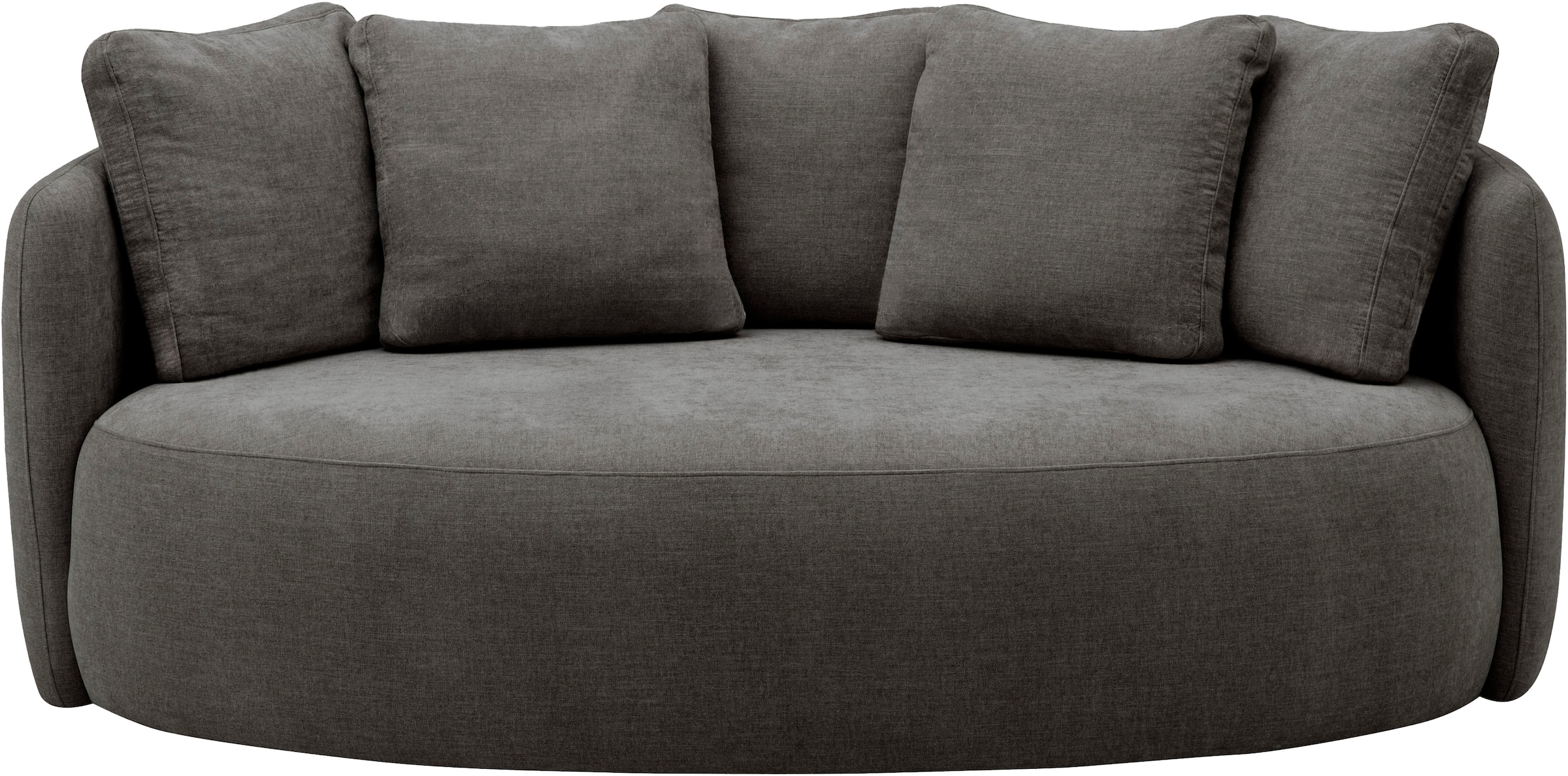 OTTO home 2,5-Sitzer »Kaarl, rundes Loungesofa, Sofa mit Kissen, perfekt gepolstert« Webstoff, in fünf Farben, zeitloses Design, inkl. 5 Rückenkissen