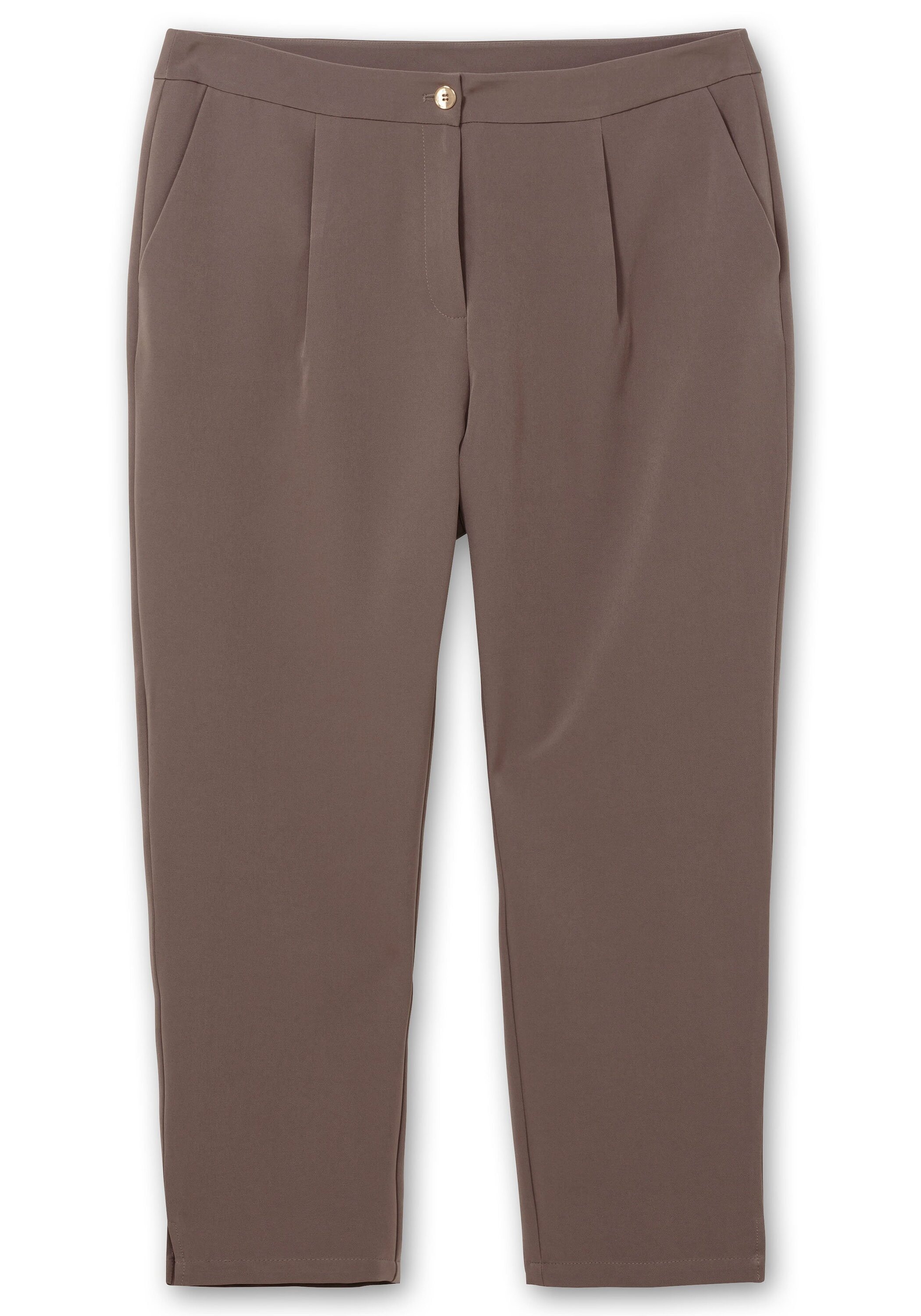 Sheego Chinohose »Gerade Hose mit Bundfalten, in bügelfreier Qualität«