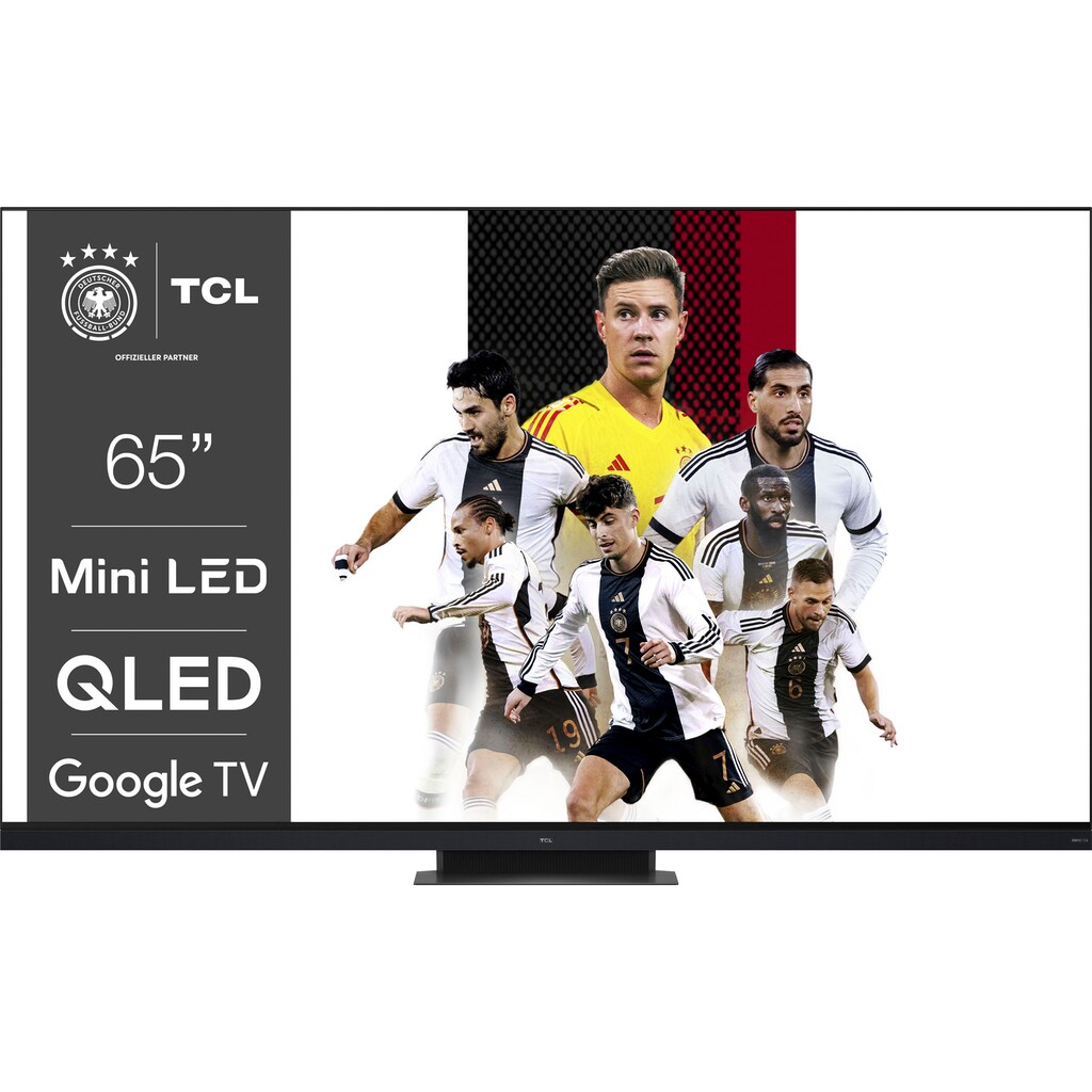 TCL QLED Mini LED-Fernseher »65C935X2«, 164 cm/65 Zoll, 4K Ultra HD, Google TV-Smart-TV, 2500nits, HDR Extreme, Dolby Atmos, HDMI 2.1, ONKYO-Soundbar