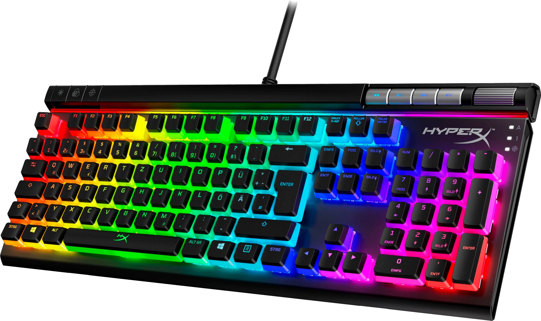 HyperX Gaming-Tastatur »HyperX Alloy Elite™ 2«, (Gaming-Modus-Multimedia-Tasten-Funktionstasten-Ziffernblock-Lautstärkeregler-USB-Anschluss)