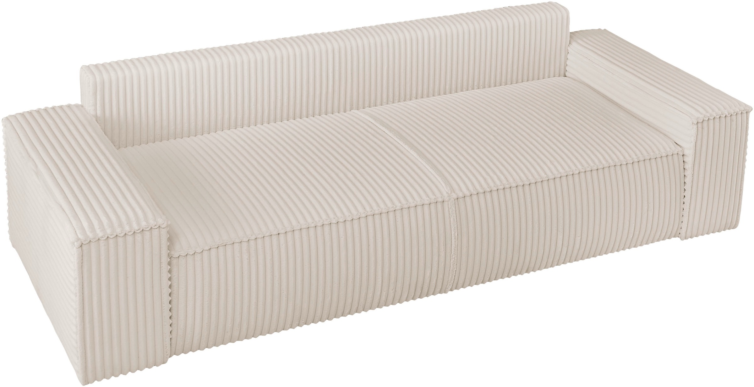 andas 3-Sitzer »FINNLEY Schlafsofa 257 cm, Schlaffunktion mit Bettkasten (200/136cm)«, in Aqua Clean-Bouclé, Struktur fein u. Cord