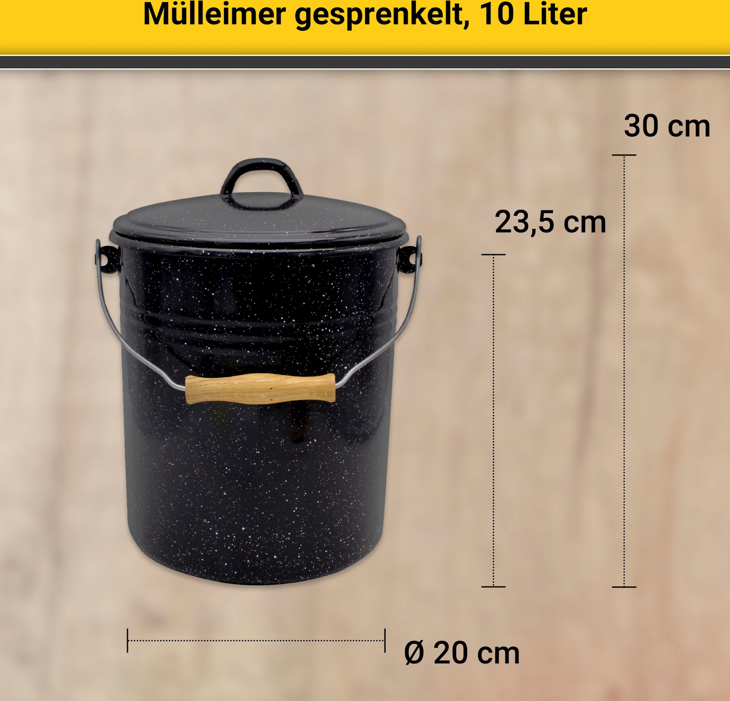 Krüger-Haushaltswaren - Mülleimer weiß mit Deckel, 5 Liter