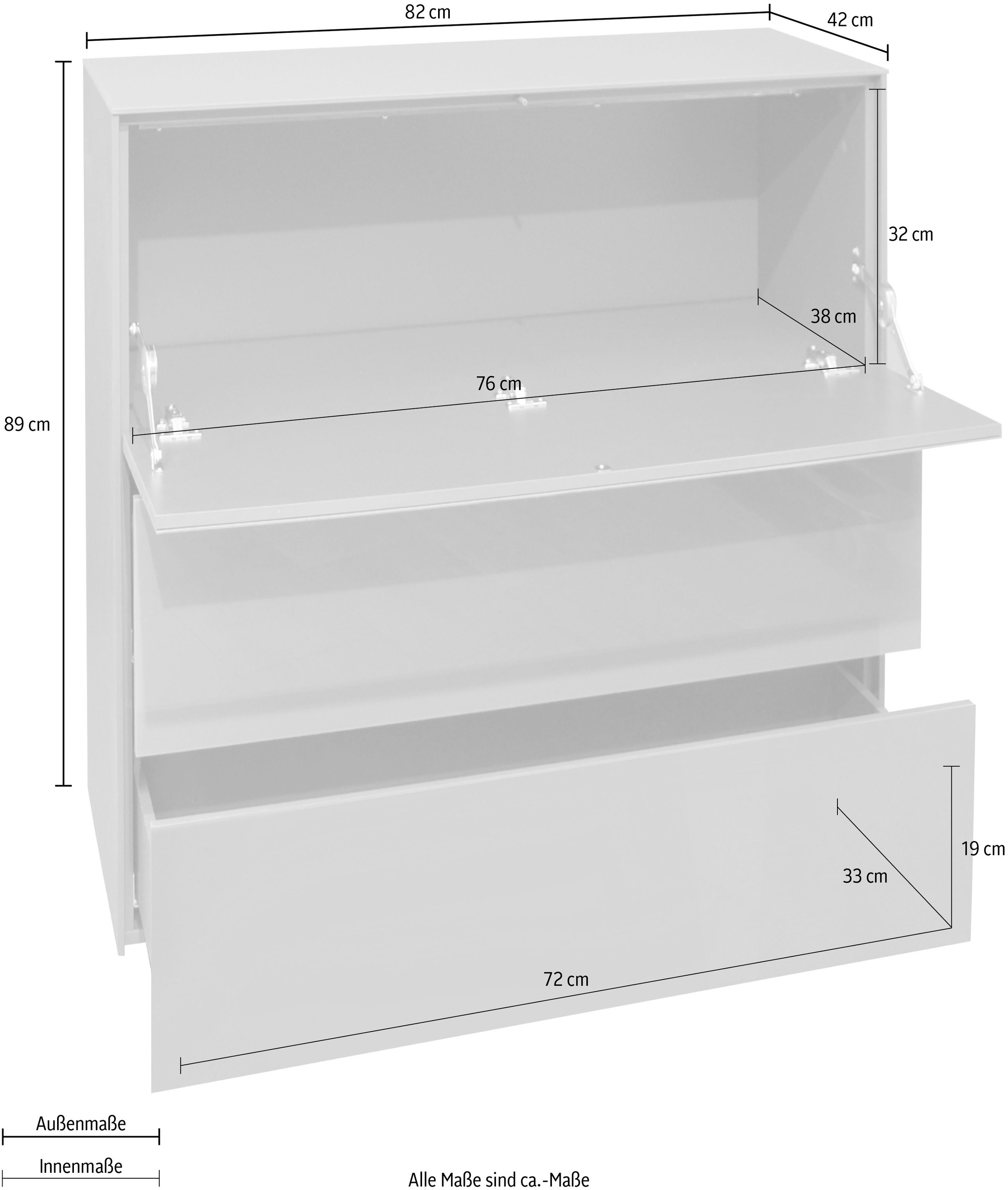 Mäusbacher Kommode »Imola TOPSELLER!«, Mäusbacher Kommode mit Glasfront und Glasoberplatte