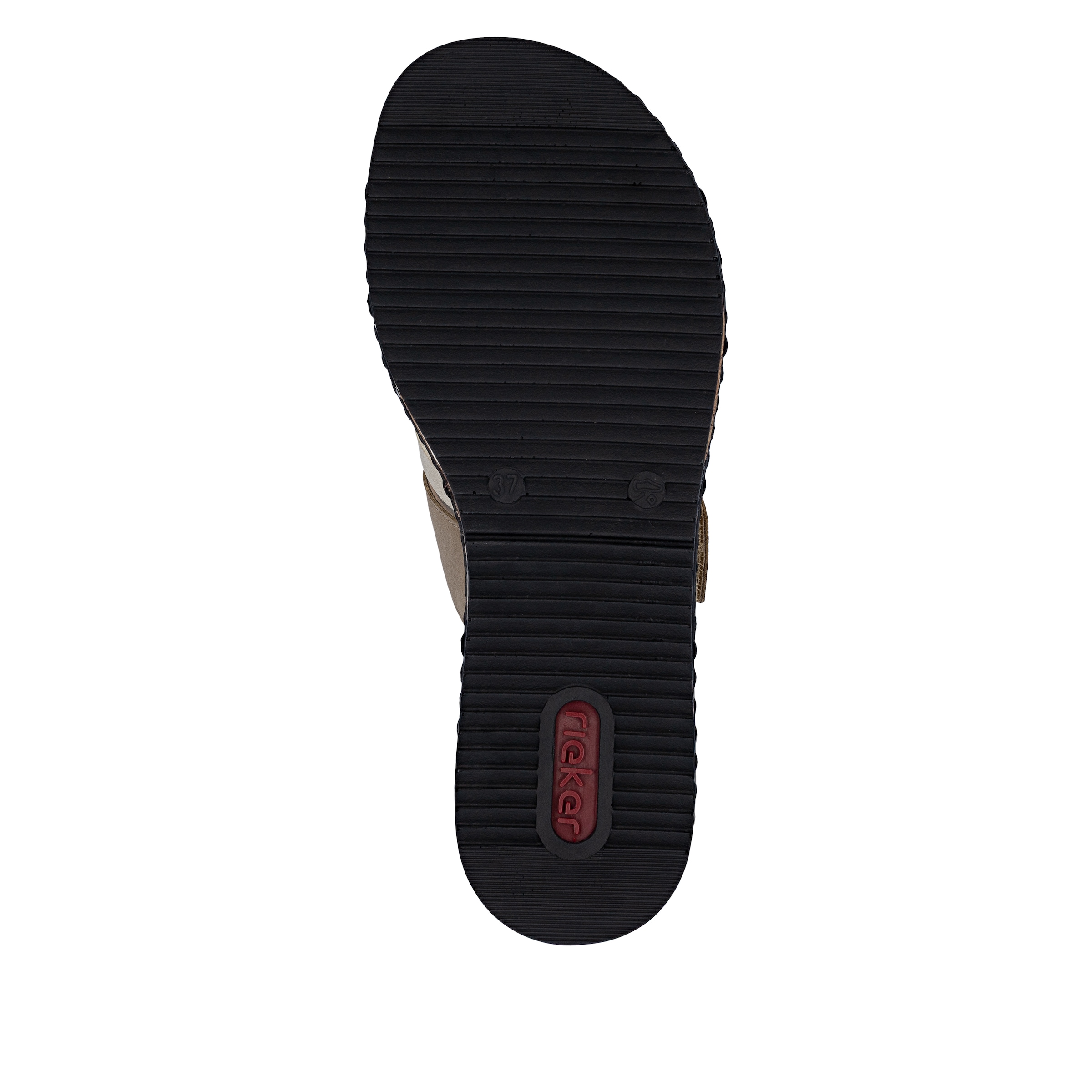 Rieker Pantolette  Keilabsatz, Sommerschuh, Schlappen mit Klettriemchen