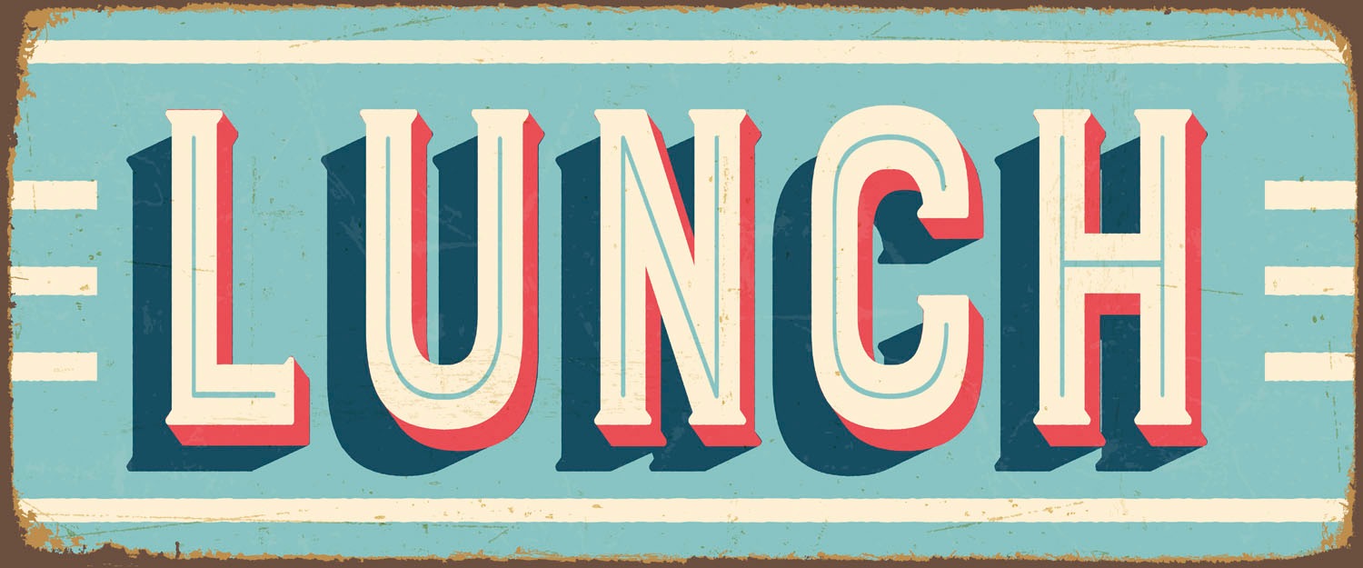 queence Metallbild »LUNCH«, Sprüche & Texte, (1 St.)