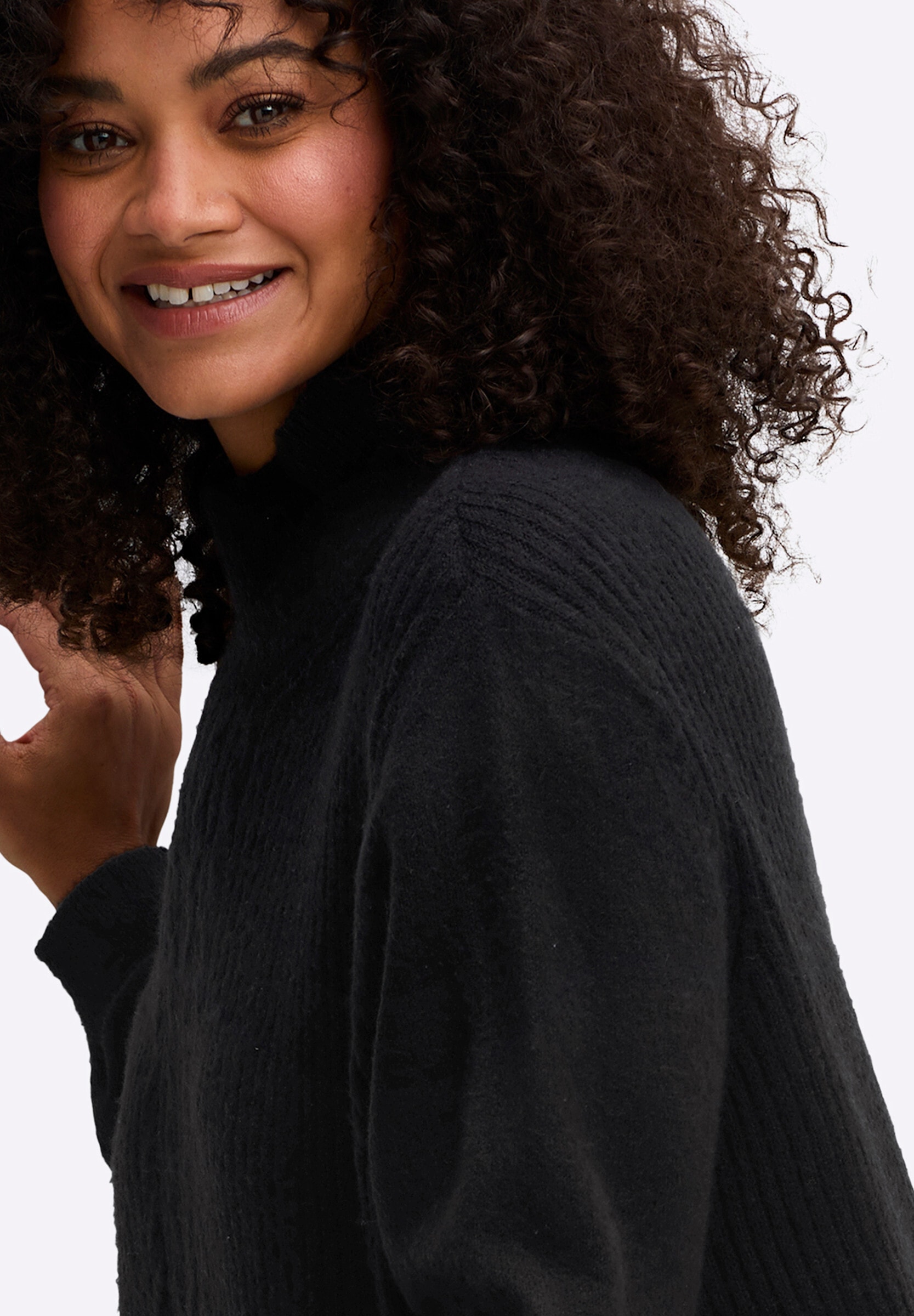 sheego by Joe Browns Strickpullover »Pullover Stehkragenpullover mit Zopfmuster-Detail«