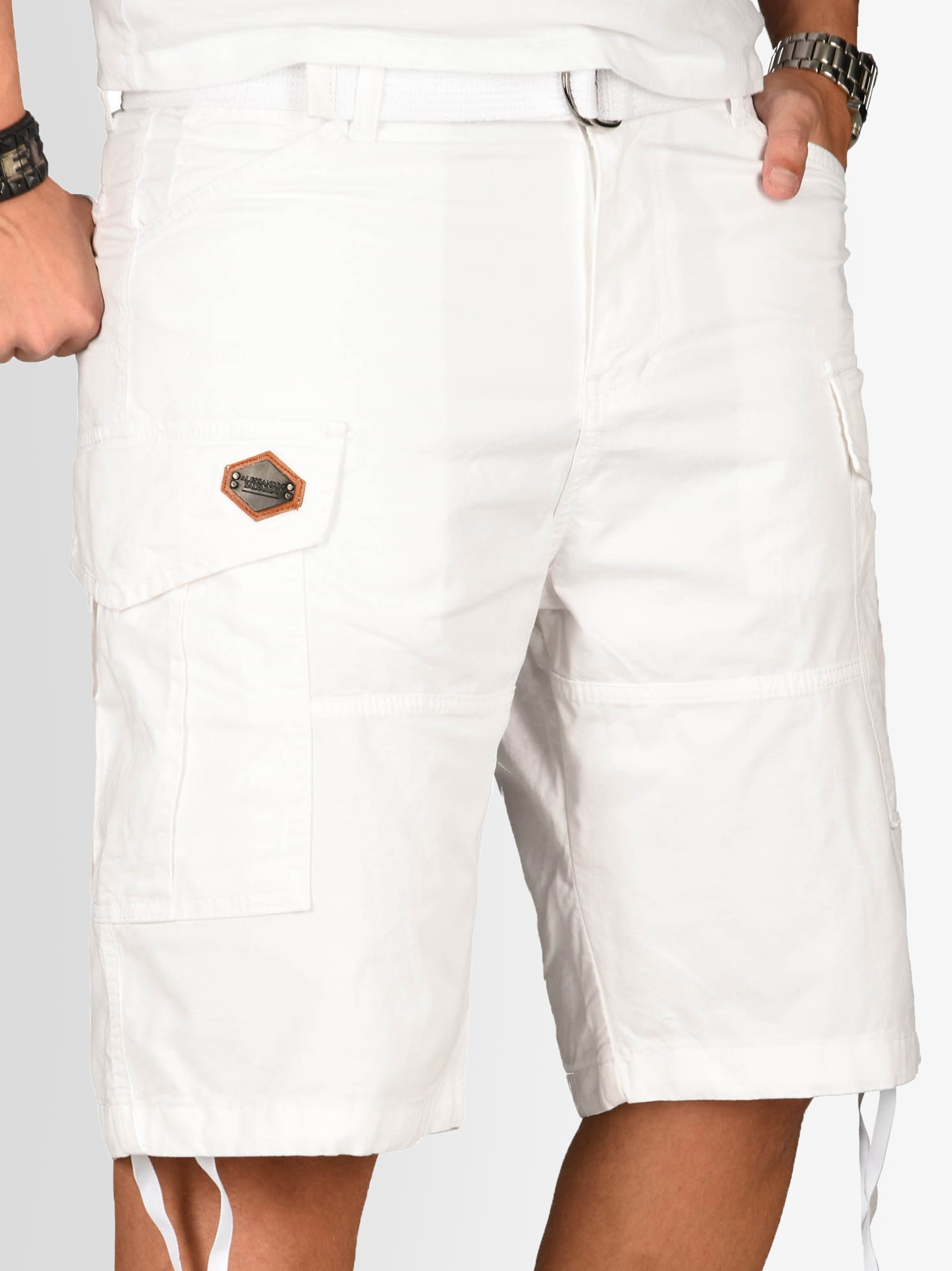 Alessandro Salvarini Cargoshorts »A. Salvarini Herren Designer Cargo Shorts Cargoshorts kurze Hose Gürtel AS133«