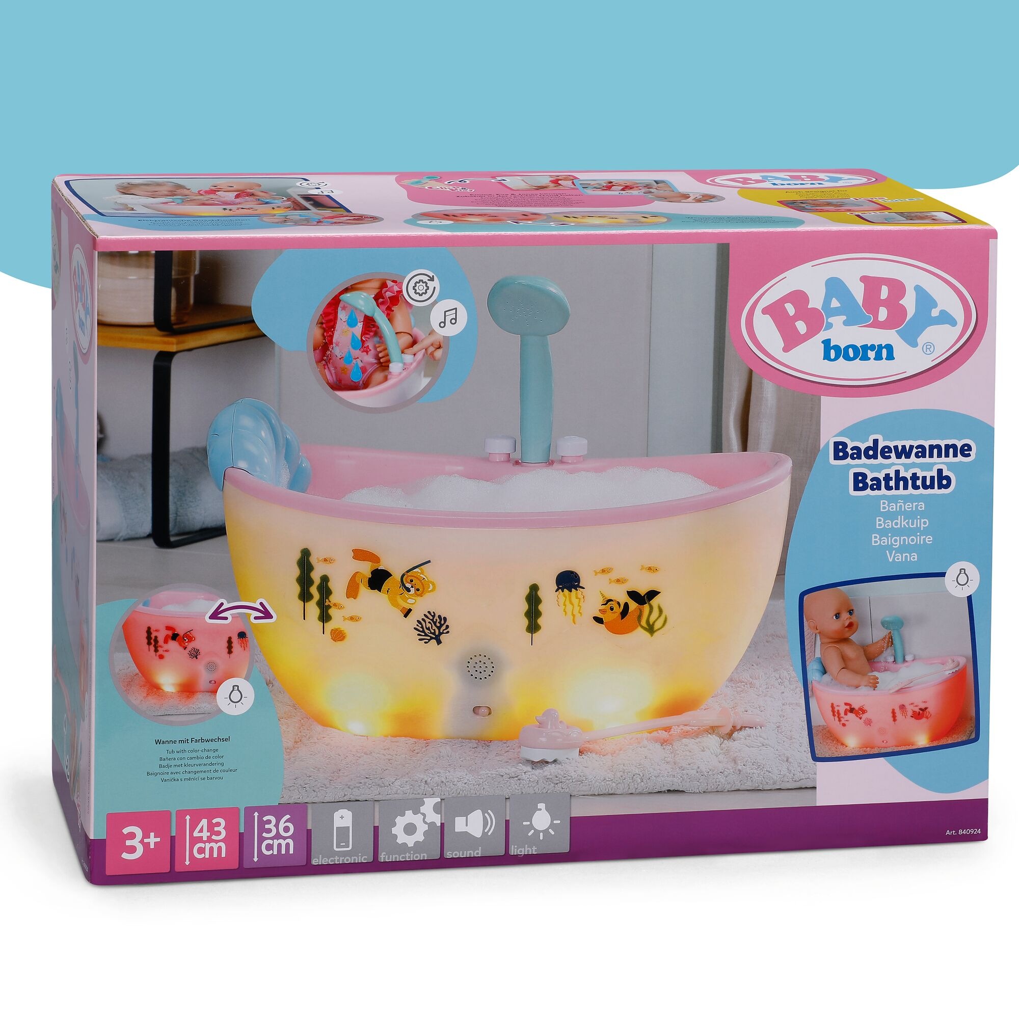 Baby Born Puppen Badewanne mit Licht- u. Soundeffekten; passend für Click & Play BABY born Puppen