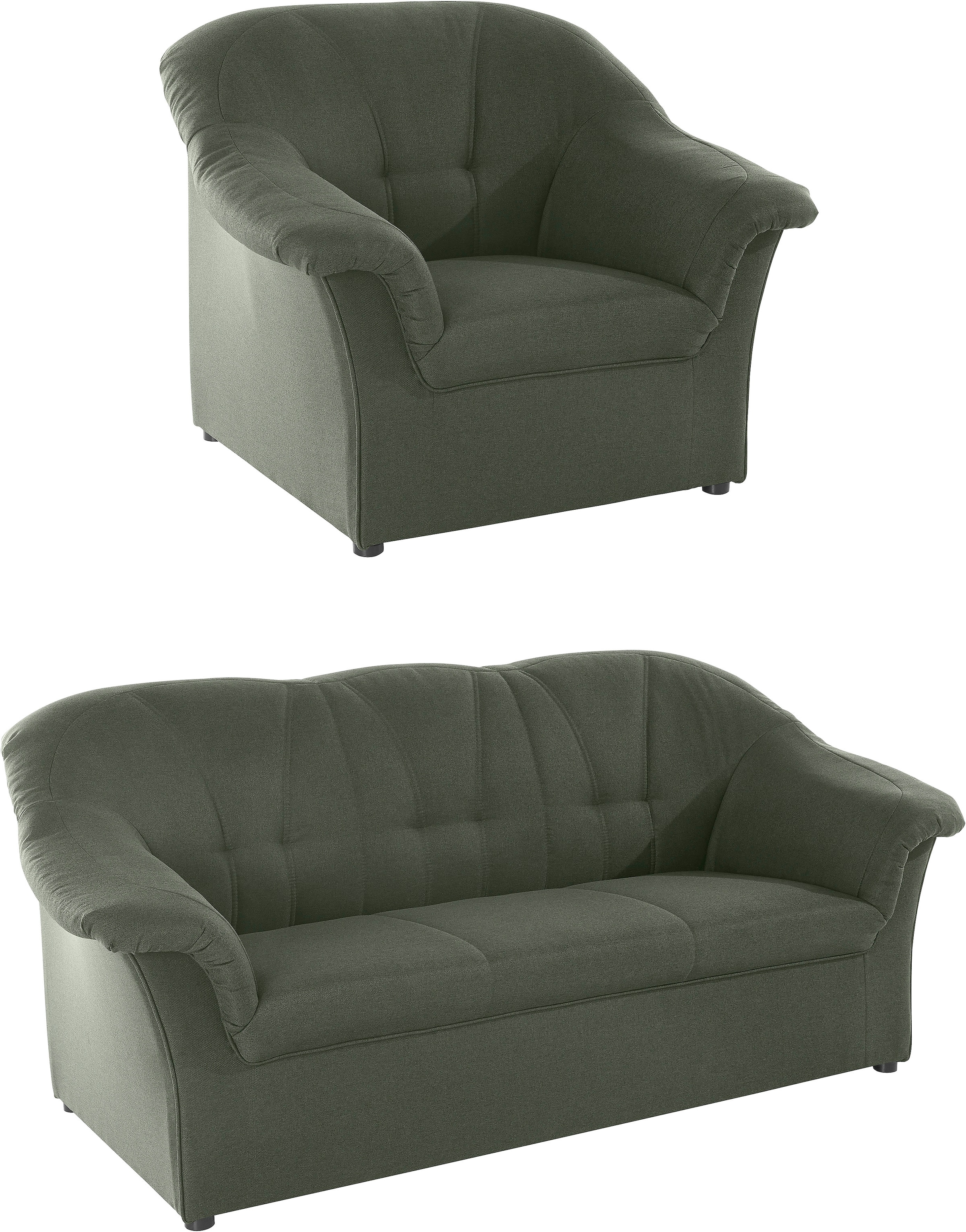DOMO collection Polstergarnitur »Pegnitz zeitlos und elegant« Set,  Sessel und 3-Sitzer