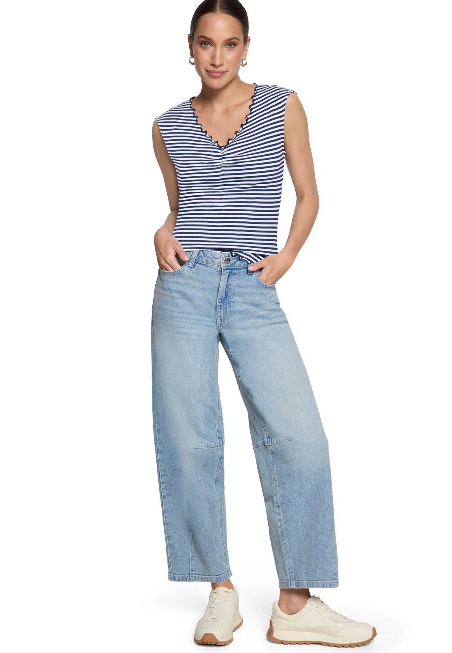 Zero Shirttop »Halbarm-Shirt mit Raffung«