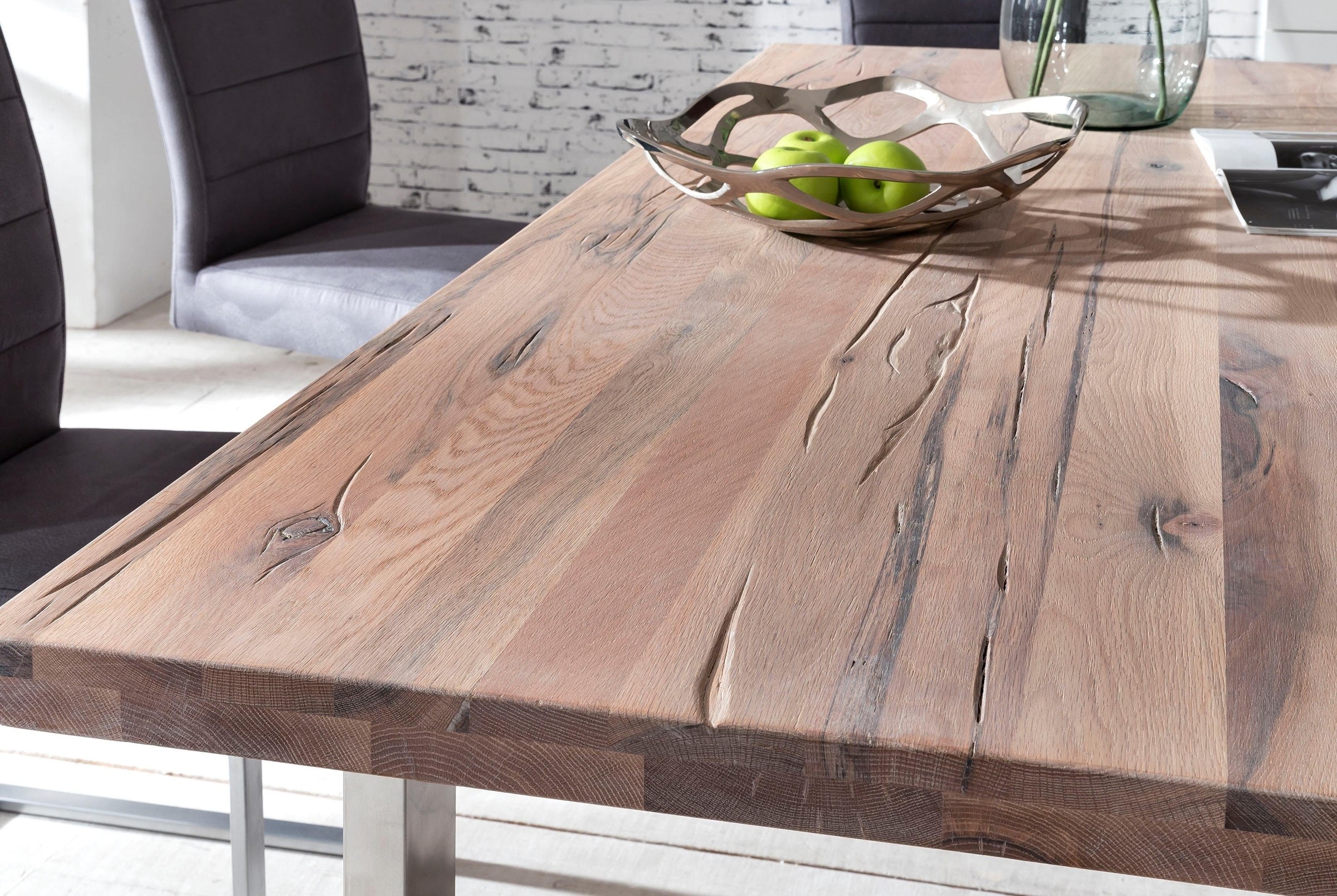 Home affaire Esstisch »New York«, Balkeneiche massiv mit ausdrucksstarker Holzoptik