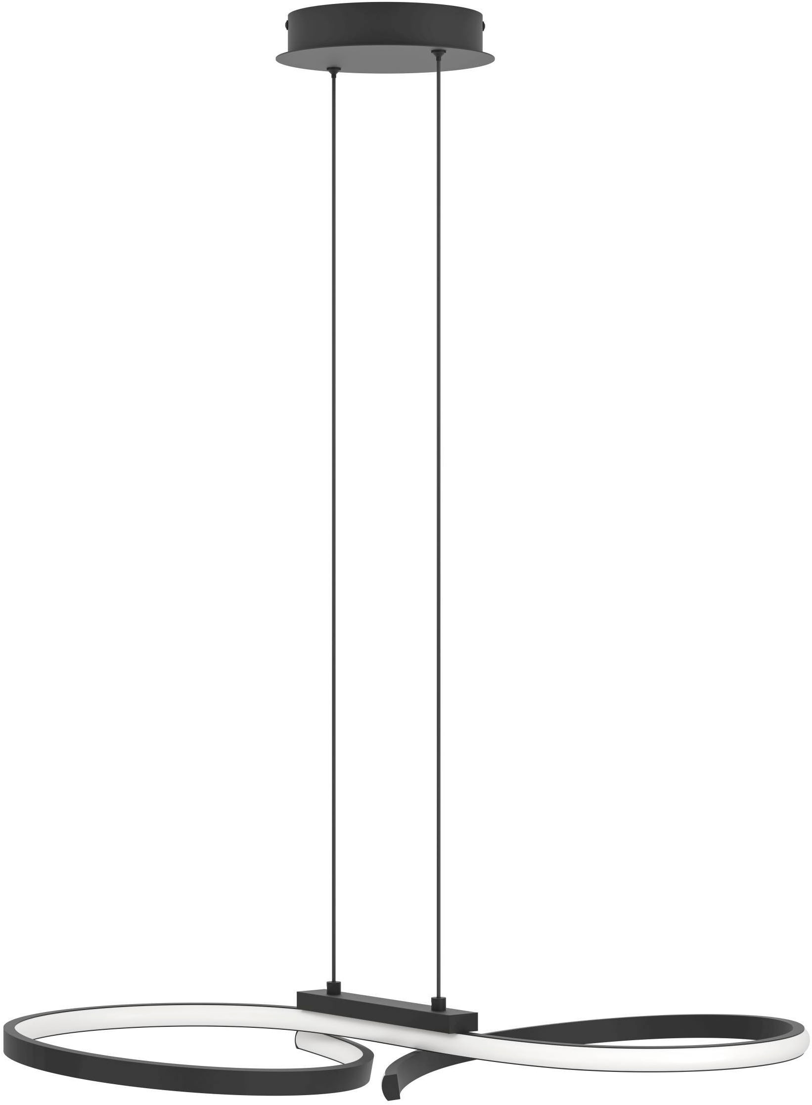 EGLO Hängeleuchte »Serpins Hängelampe, Pendellampe, Metall und Kunststoff, Esszimmerlampe« LED-Modul 1 Stk. Warmweiß Hängeleuchte - L66 x B30 x H110 cm - schwarz - 21W inkl.