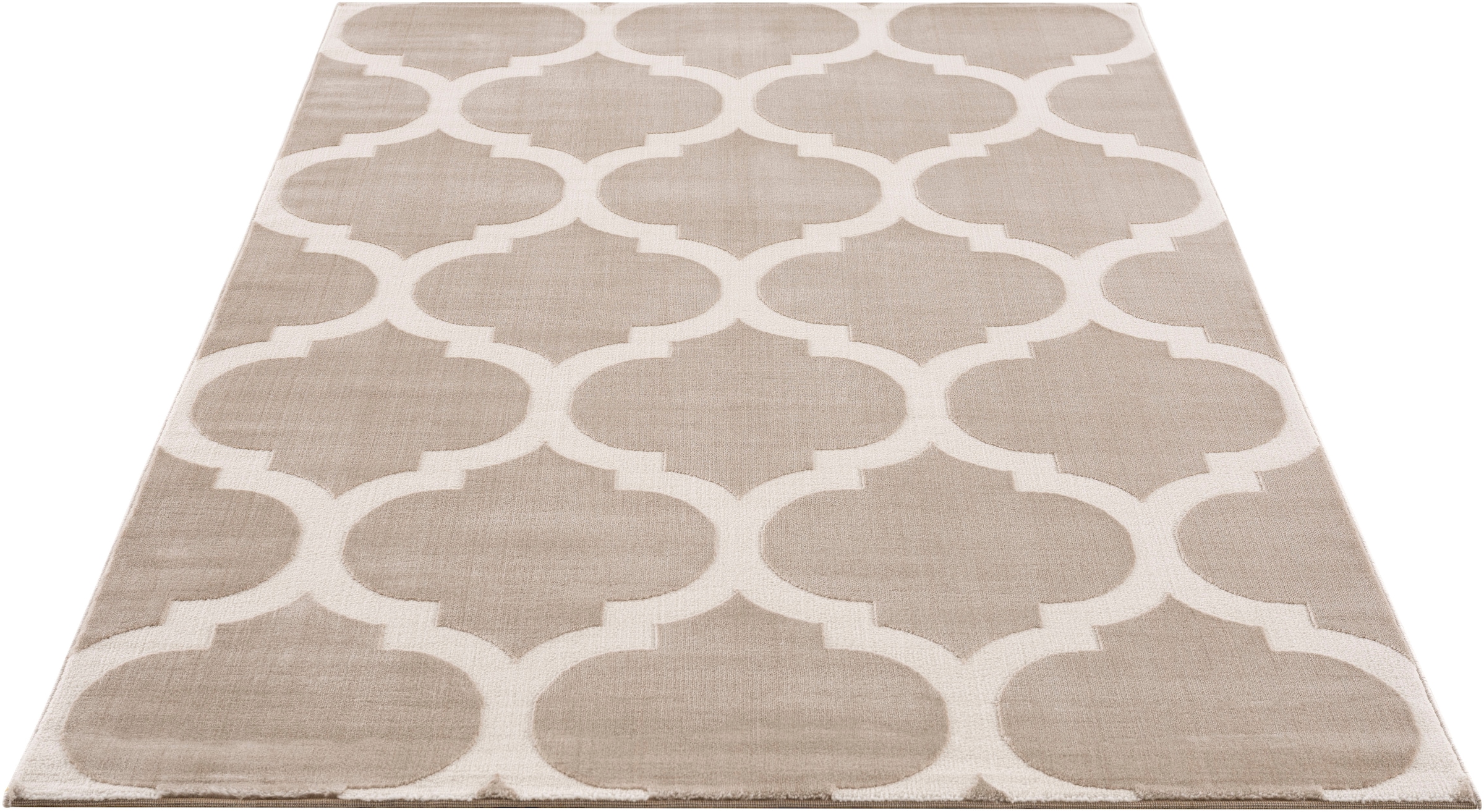 Home affaire Teppich »Fenris«, rechteckig, 12 mm Höhe, Konturenschnitt, 3D-Design, flacher Teppich, Kurzflor, weich, elegant