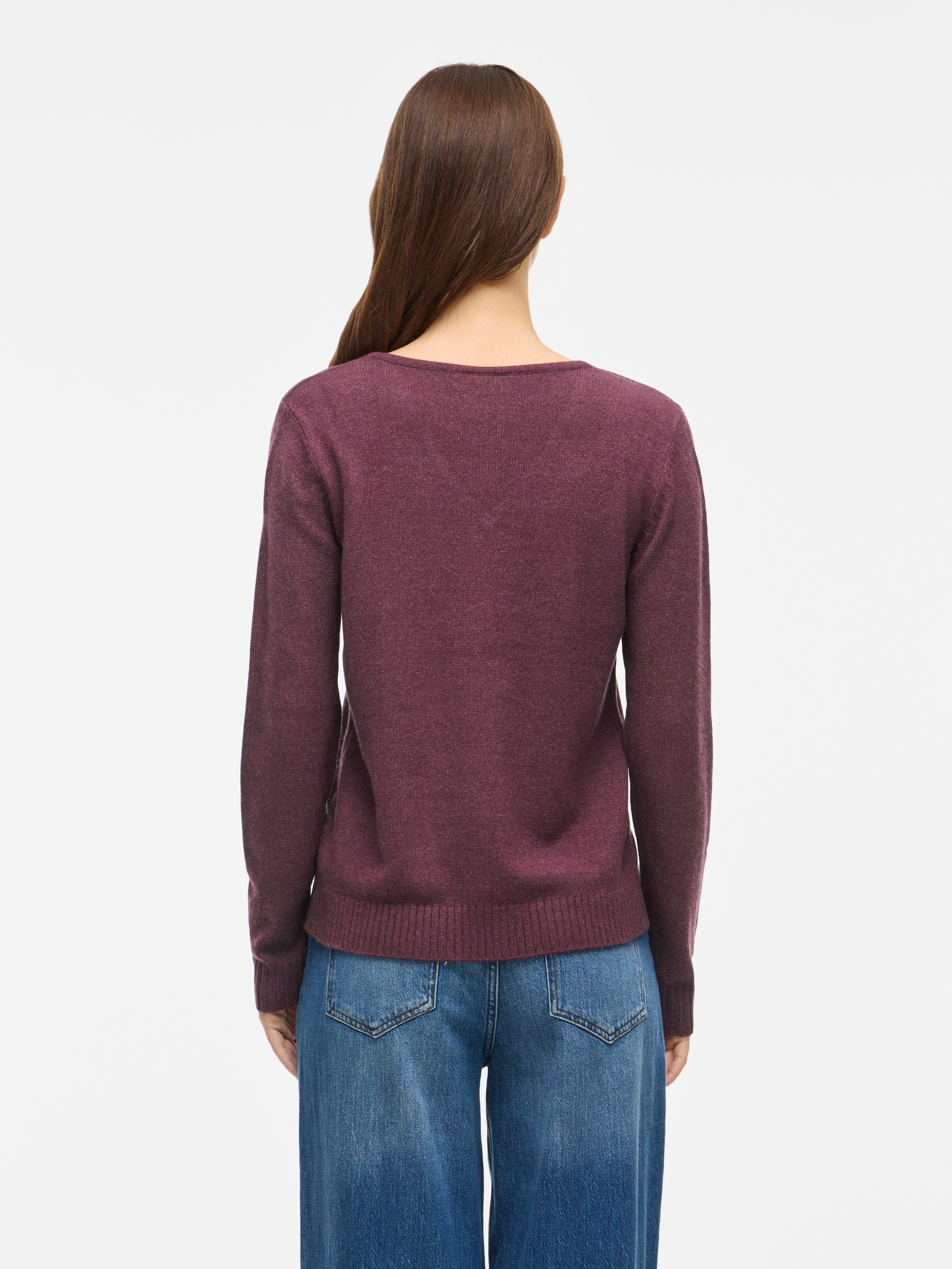 Vila V-Ausschnitt-Pullover »VIRIL V-NECK L/S  KNIT TOP - NOOS« Materialmix, regular fit
