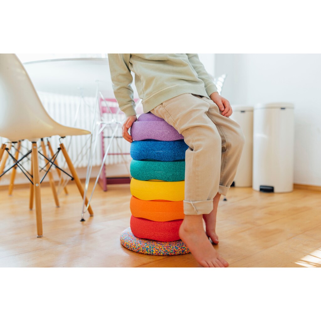 Stapelstein Spielzeug-Gartenset »Stapelstein rainbow classic bundle 6+1«, für Drinnen und Draußen, 7-tlg. ØxH: 27,5x12 cm