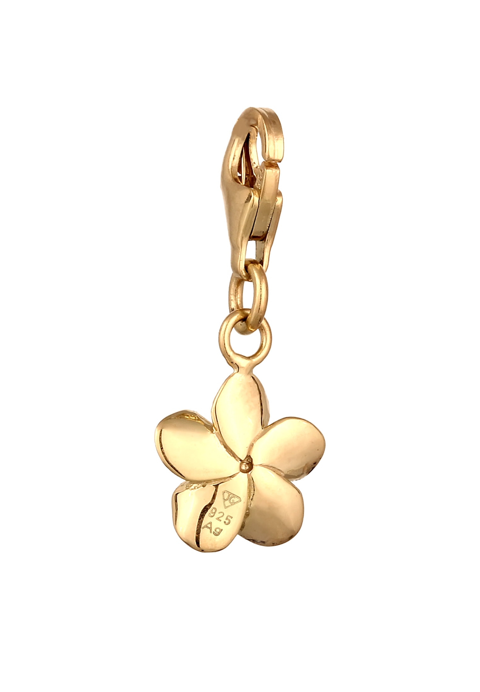 Elli Charm-Einhänger »Charm Frangipani Blume Stein Zirkonia Weiß 925 Sterling Silber«