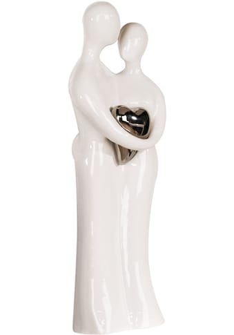 GILDE Dekofigur »Skulptur Paar, weiss/silber«, (1 St.), Dekoobjekt, Höhe 70 cm,... kaufen