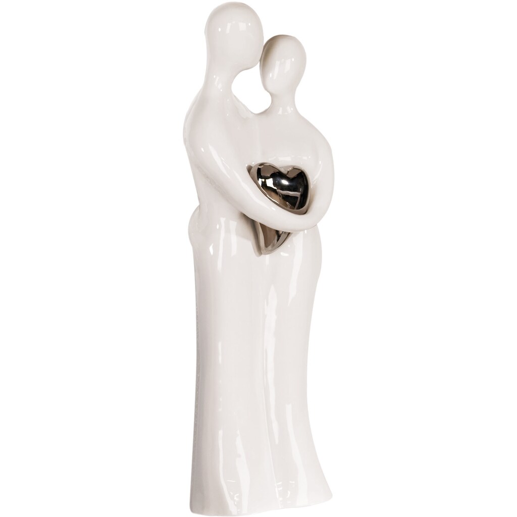 GILDE Dekofigur »Skulptur Paar, weiss/silber«