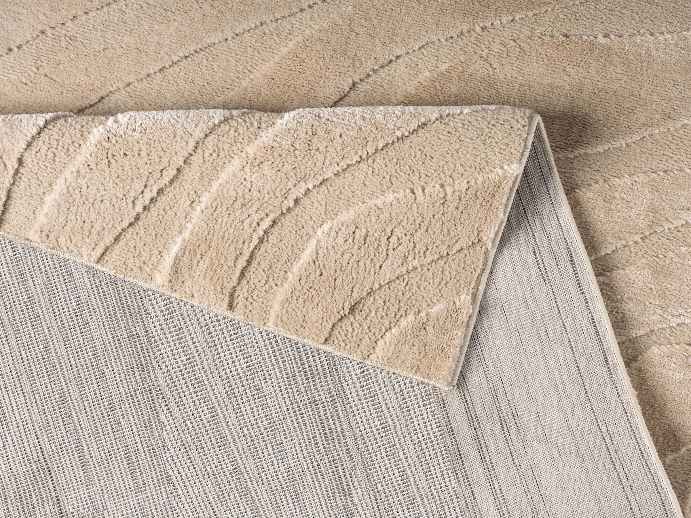 OTTO home Teppich »Benia, Hoch-Tief-Struktur« rechteckig 19 mm Höhe Wellen-Design, leichter Glanz, modern, Wohnzimmer, Schlafzimmer