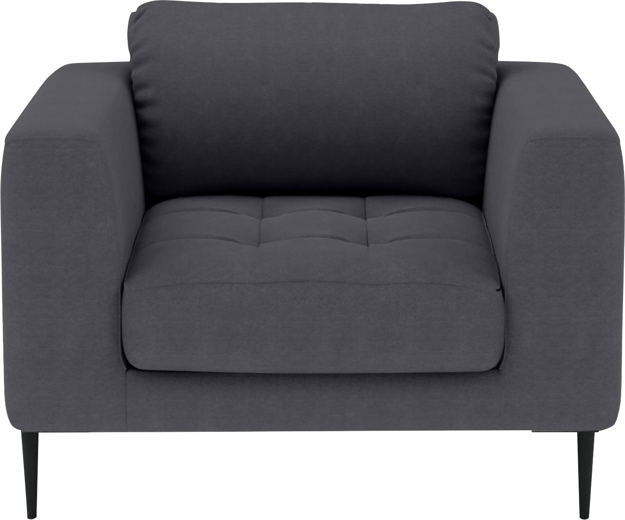 TRENDMANUFAKTUR Sessel »Luzi, Loungesessel, modern mit extra hohen Füßen«, Designsessel mit tollem Sitzkomfort, Metallfüße schwarz, Breite 96 cm