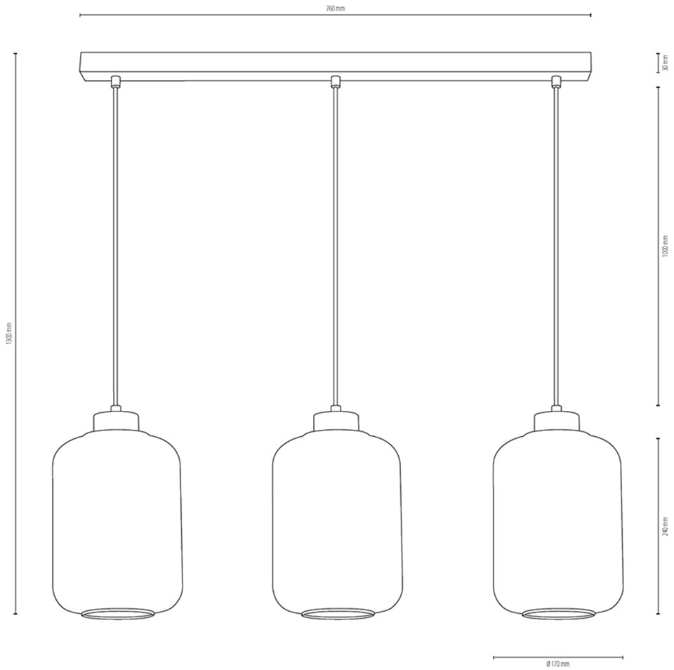 BRITOP LIGHTING Pendelleuchte »TARRO«, Leuchtmittel E27 | Leuchtmittel wechselbar-ohne Leuchtmittel, Mit Hochwertigen Glasschirmen, Made in Europe, LM E27/exclusive