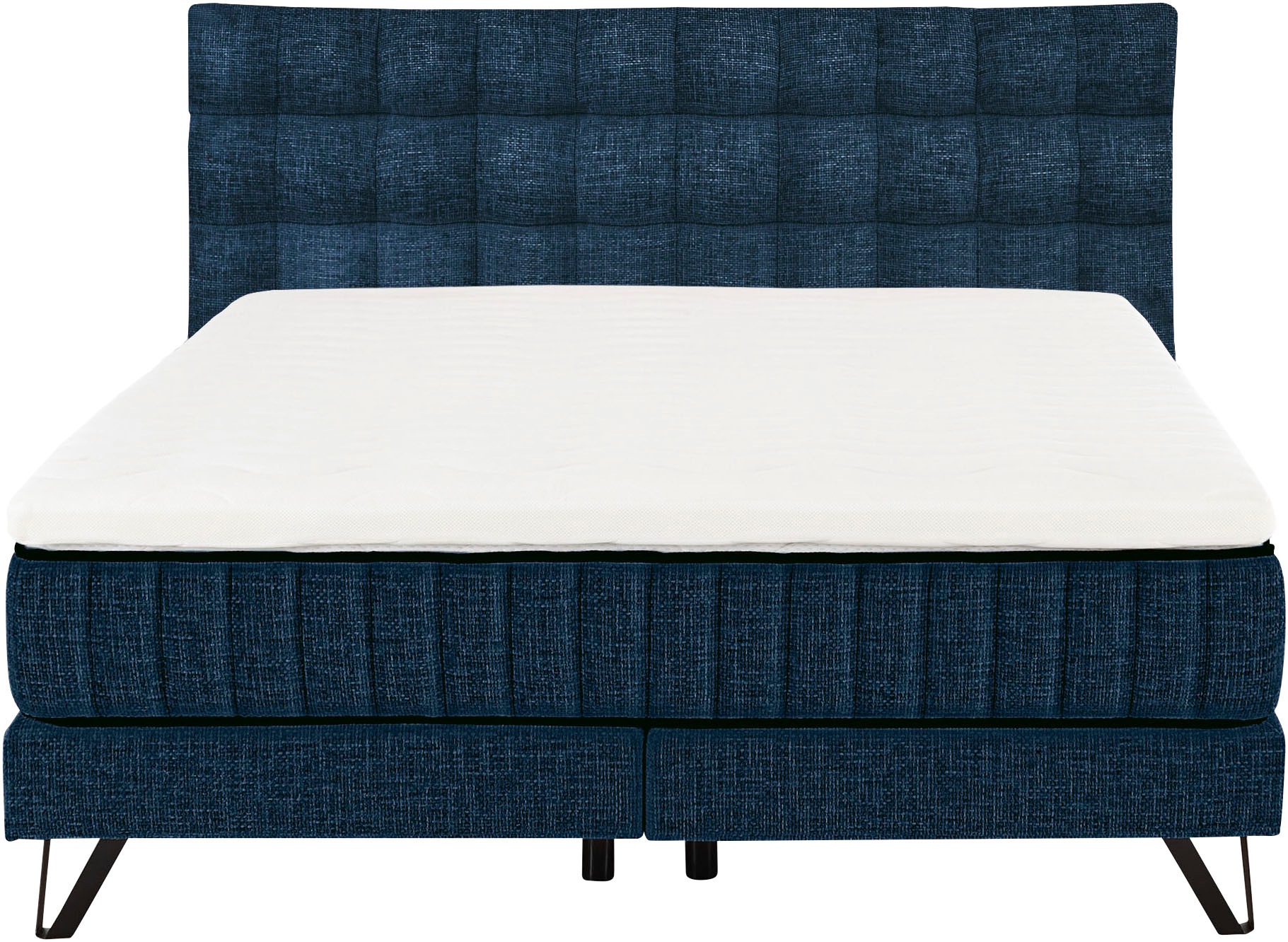 set one by Musterring Boxspringbett »Baldwin«, mit Duo-Matratze, Kopfteil mit quadratischer Steppung, 180 x 200 cm