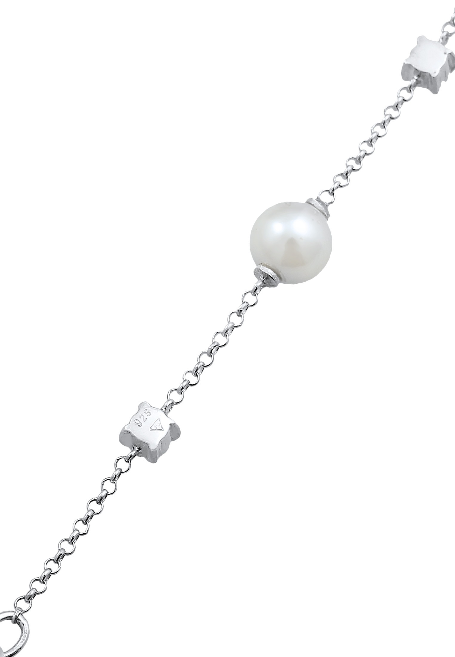 Nenalina Armkette »Armband Zirkonia Muschelkernperlen 925 Silber«
