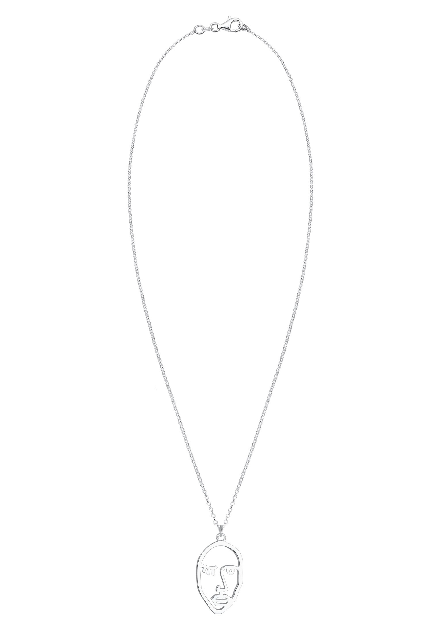 Elli Kette mit Anhänger »Halskette Gesicht Design 925 Sterling Silber vergoldet«