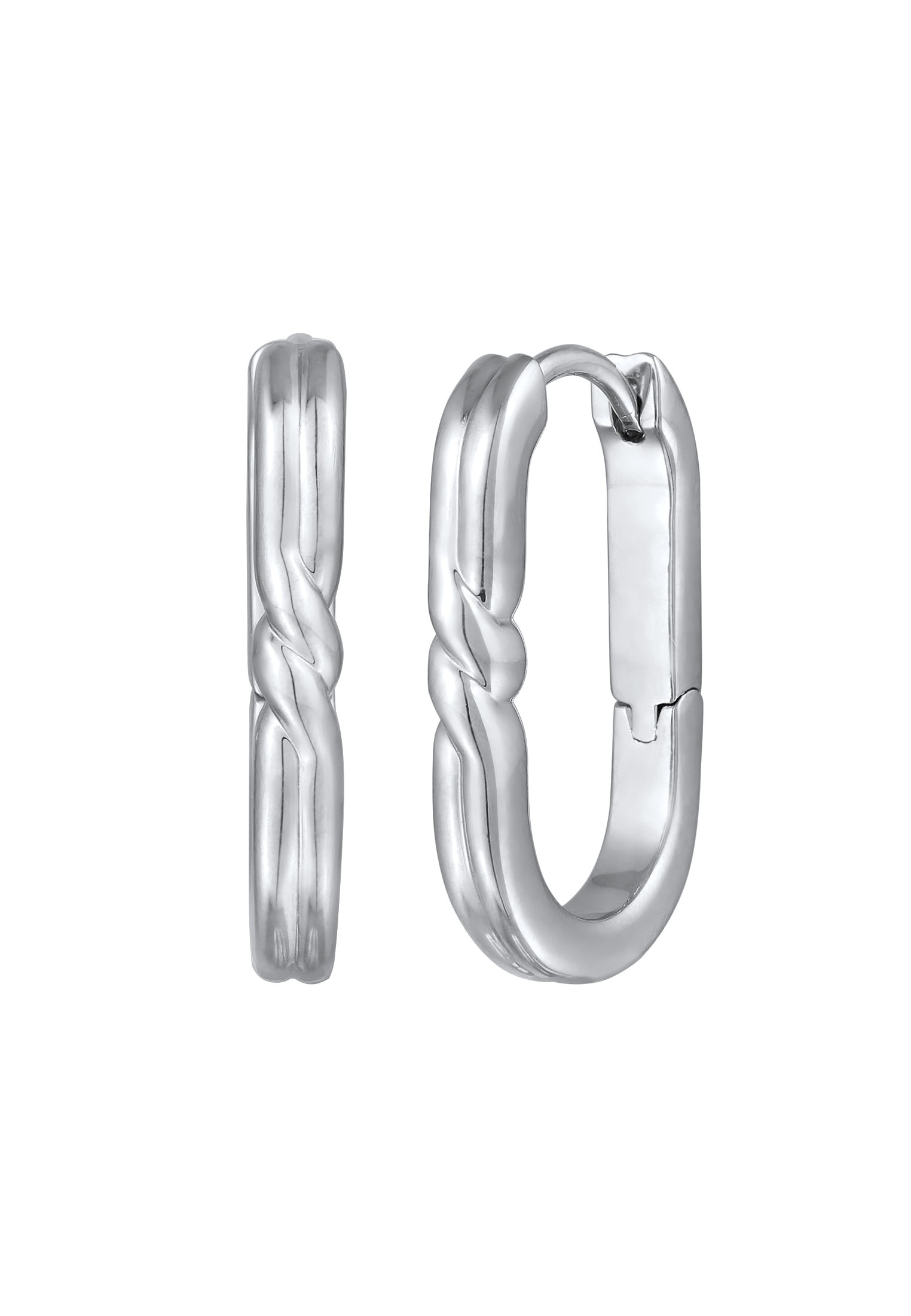 Elli Paar Creolen »Ohrringe Creolen Scharnier Oval Modern Goldfarben«