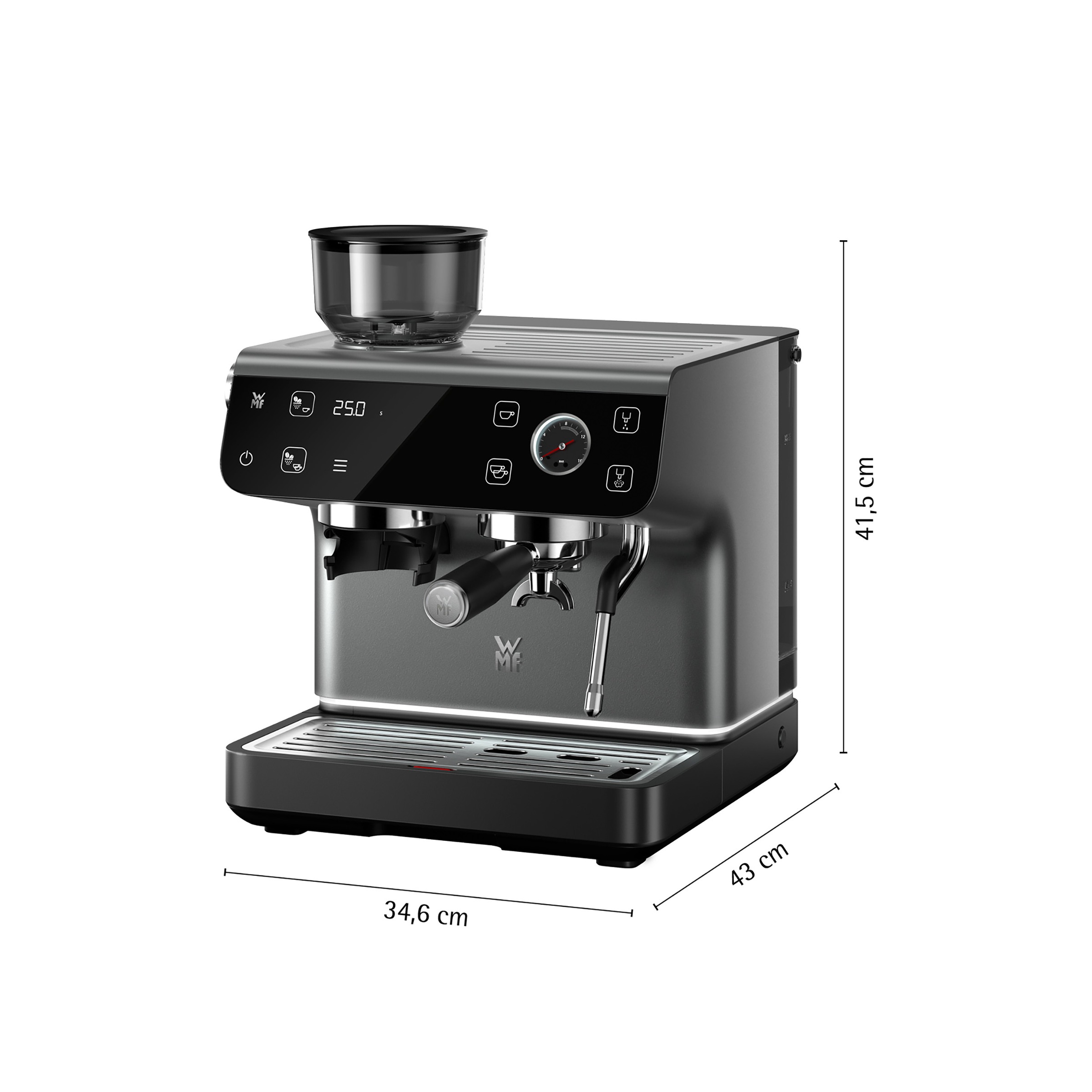 WMF Siebträgermaschine »Espresso Pro« Mahlwerk mit 60 Mahlgraden, WMF Doppel-Thermoblock Technologie