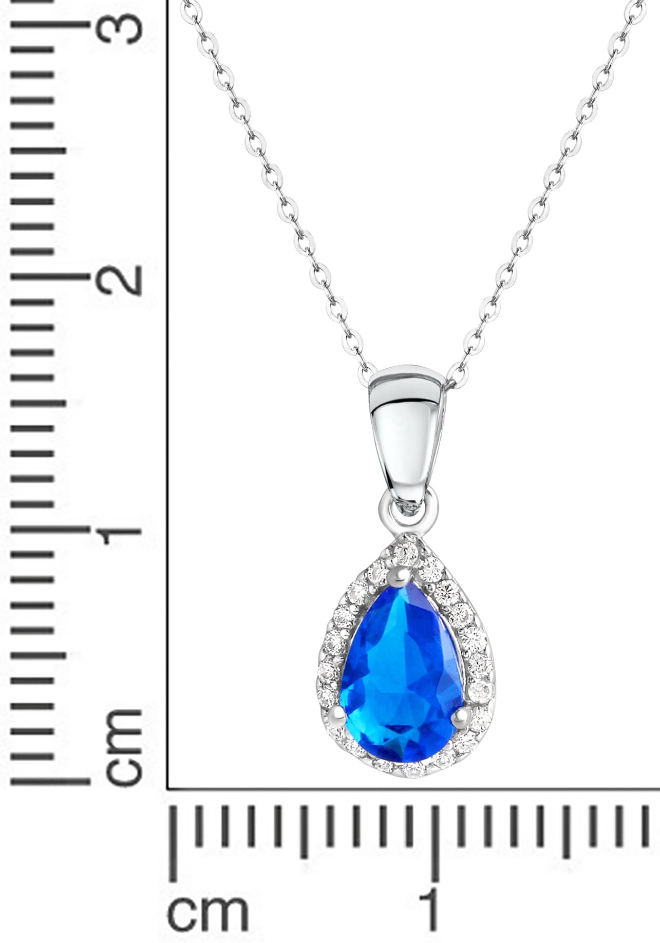 Firetti Kette mit Anhänger »Schmuck Geschenk Silber 925 Halsschmuck Halskette Ankerkette Tropfen«, mit Glasstein, Zirkonia (synth.)