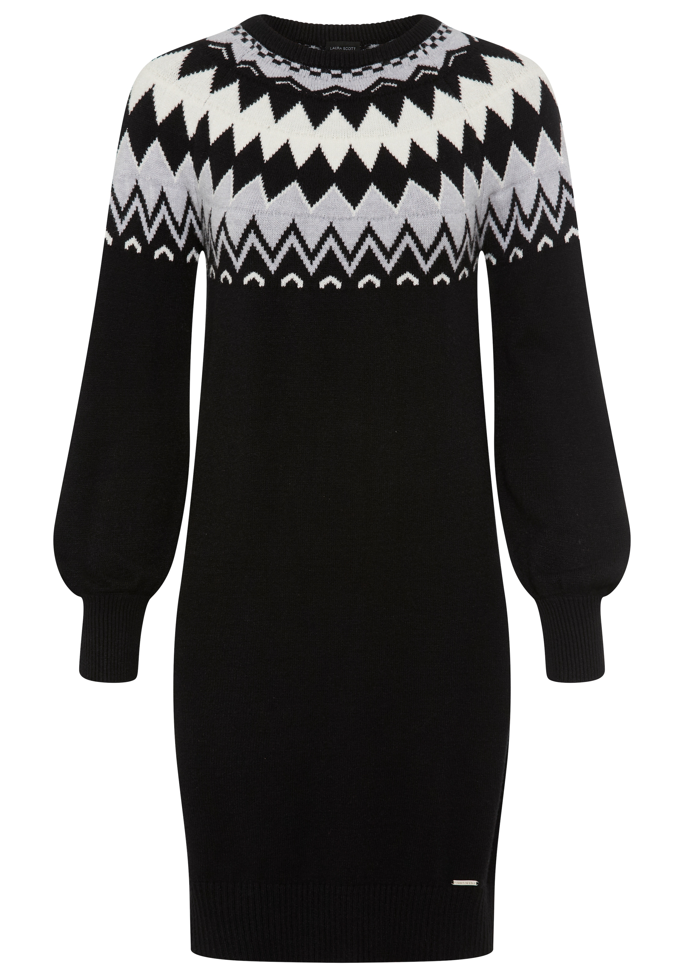 Laura Scott Strickkleid Ohne Taschen mit kuscheligem Norwegermuster - NEUE KOLLEKTION