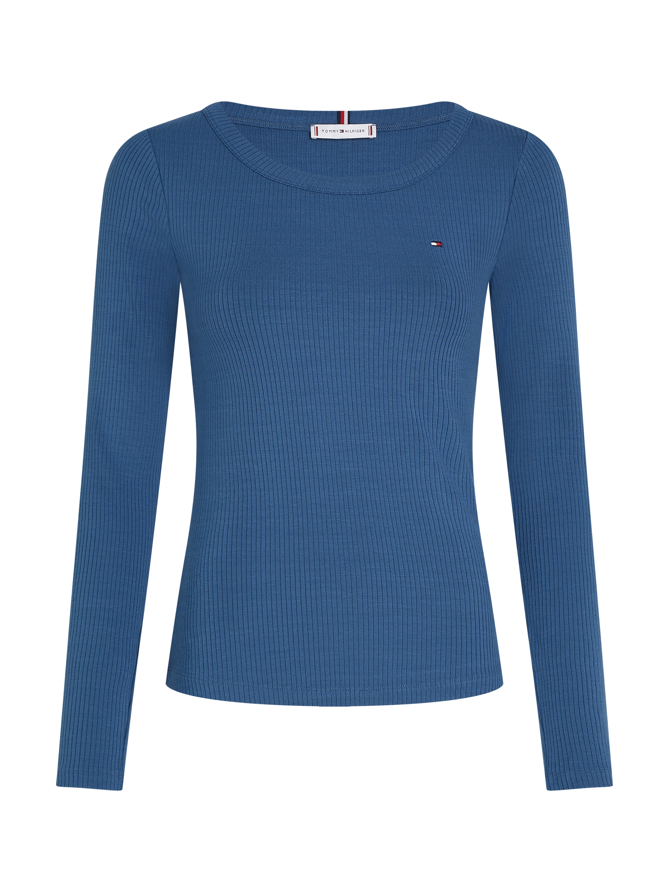 Tommy Hilfiger Langarmshirt »SLIM 5X2 RIB O-NK LS«, mit Struktur