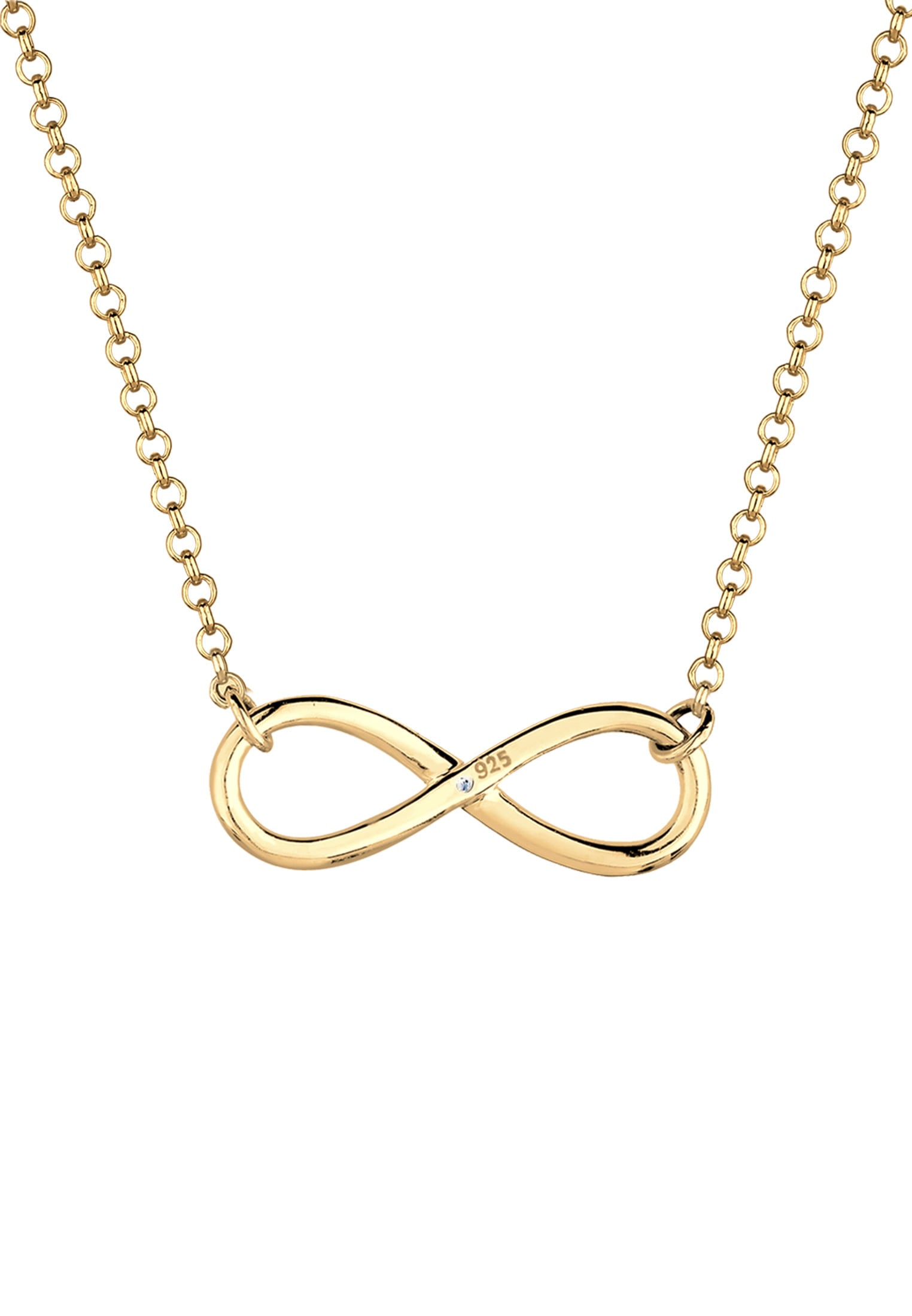 Elli DIAMONDS Silberkette »Halskette Infinity Pure Diamant (0.03 ct.) 925 Silber«