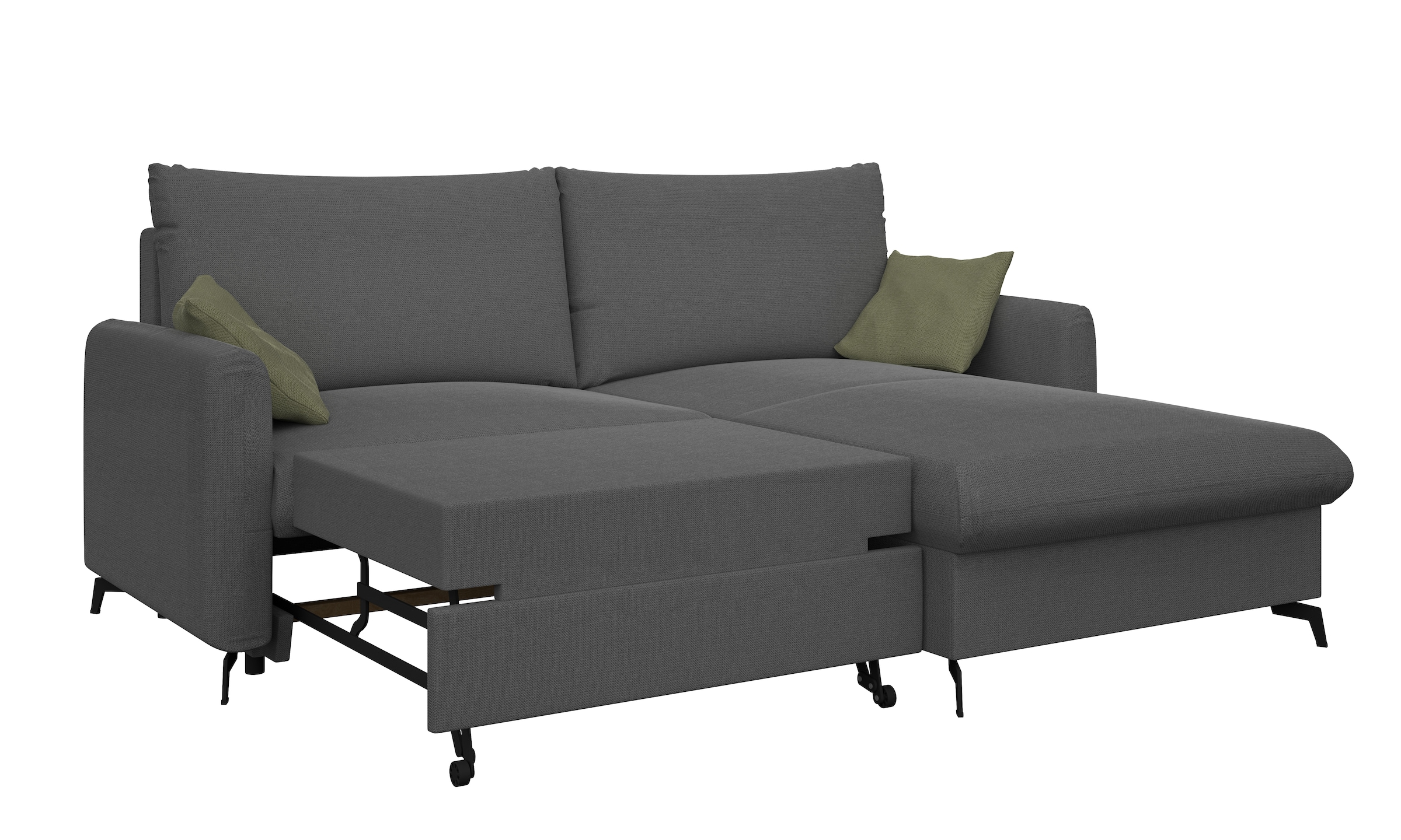 INOSIGN Ecksofa »Leilani«, Recamiere beidseitig montierbar, mit Bettfunktion und Bettkasten